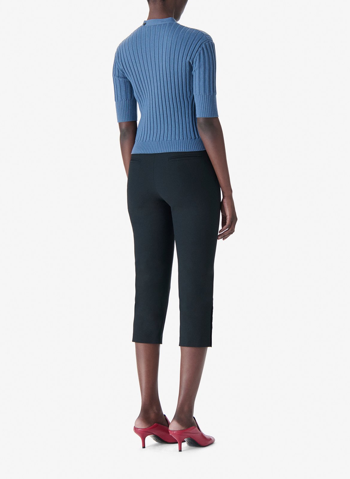 Pull col V en laine IRO Bleu