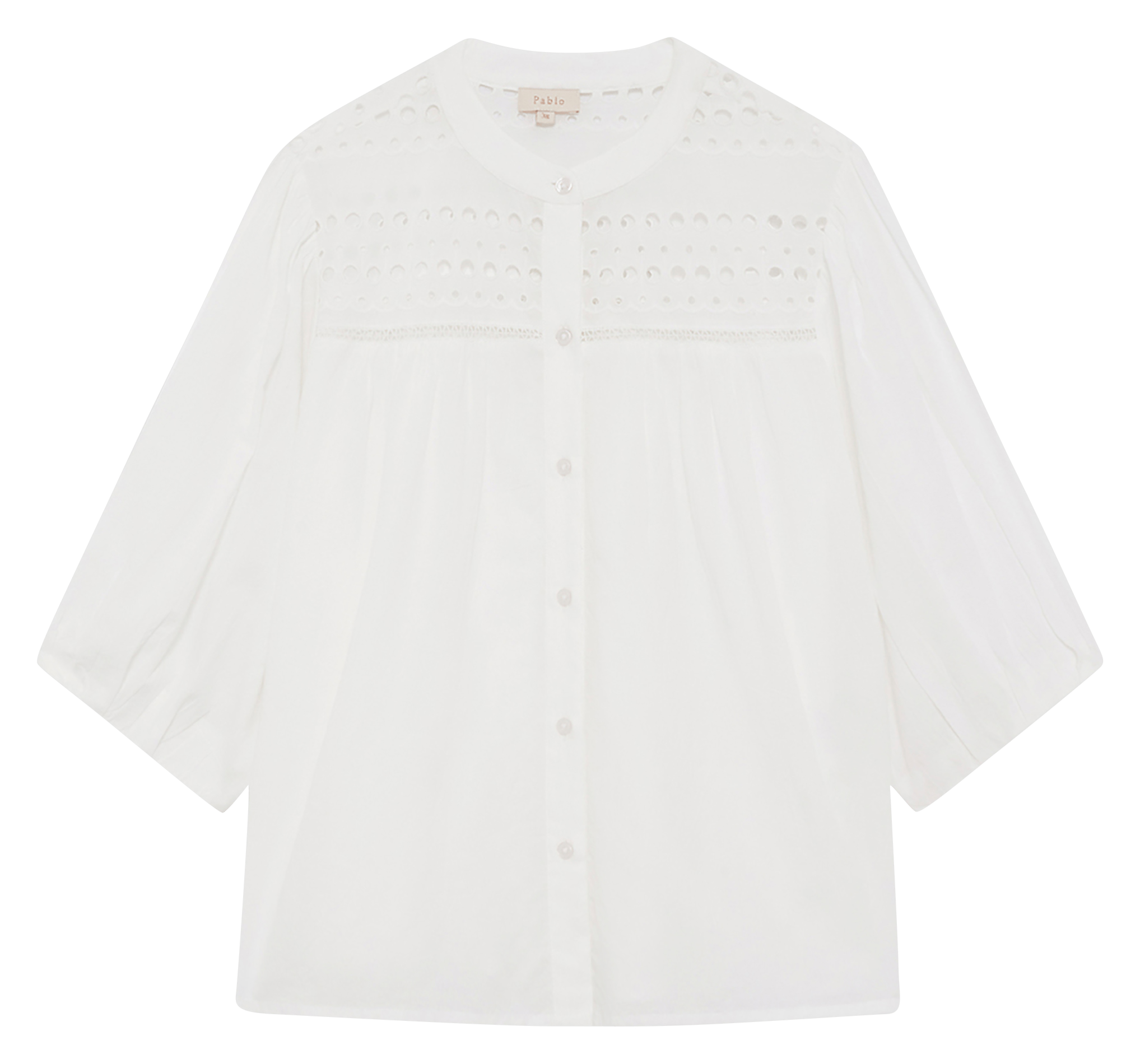 Chemise ample en coton mélangé PABLO Blanc
