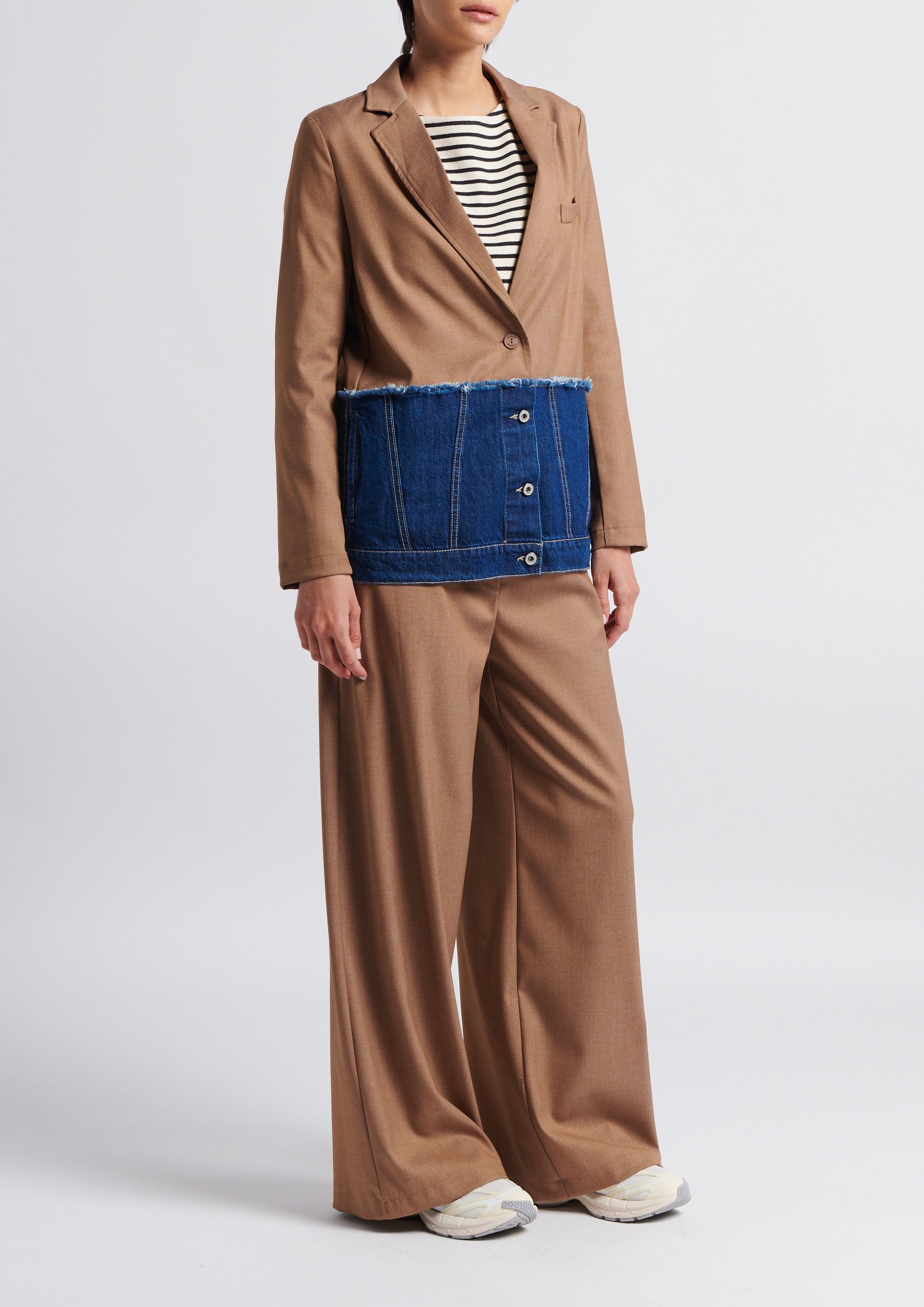 Veste droite col tailleur  PLEASE Marron