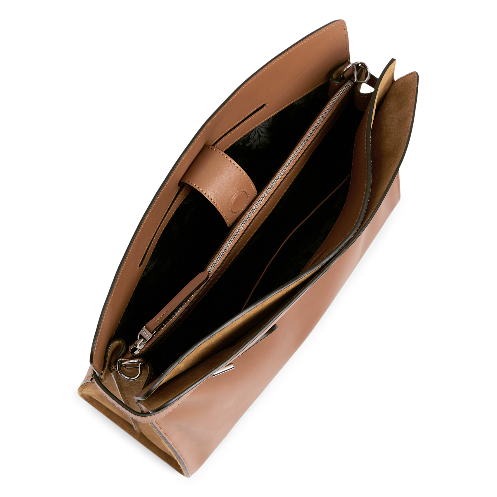 Große einfarbige Ledertasche LE TANNEUR Braun