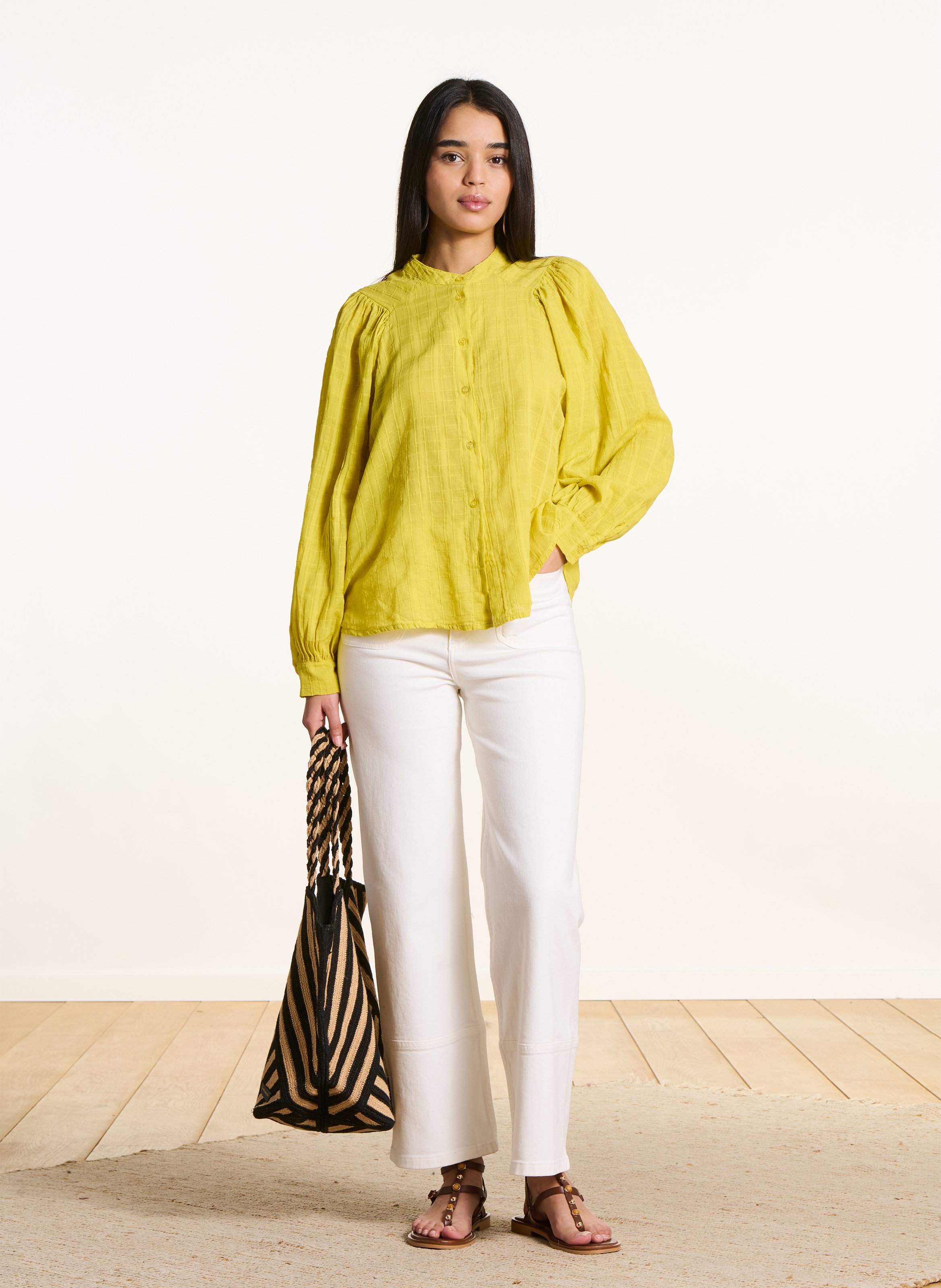 Chemise oversize en coton LA FEE MARABOUTEE Vert