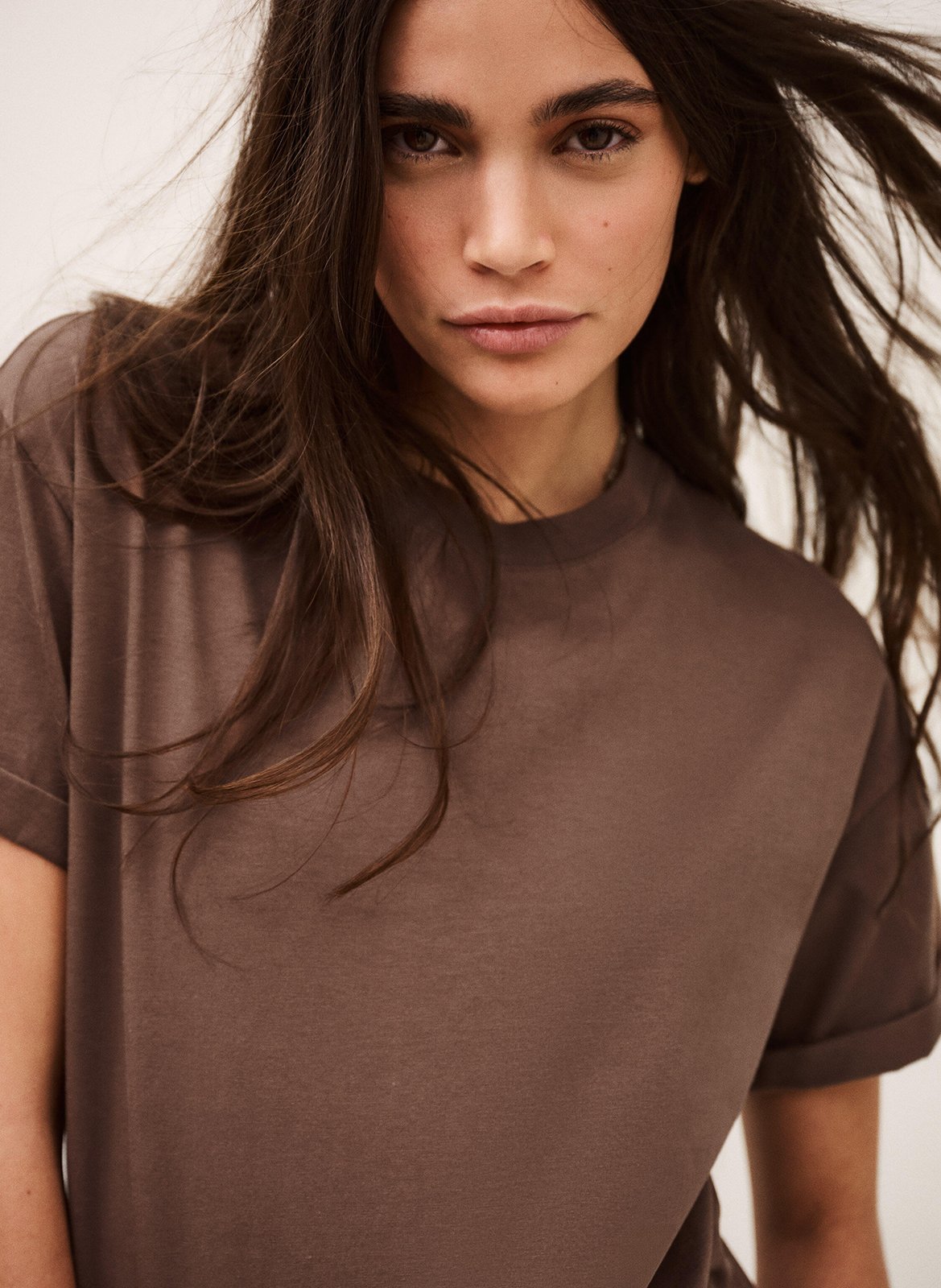 Tee-shirt droit col rond en coton BA&SH Orange