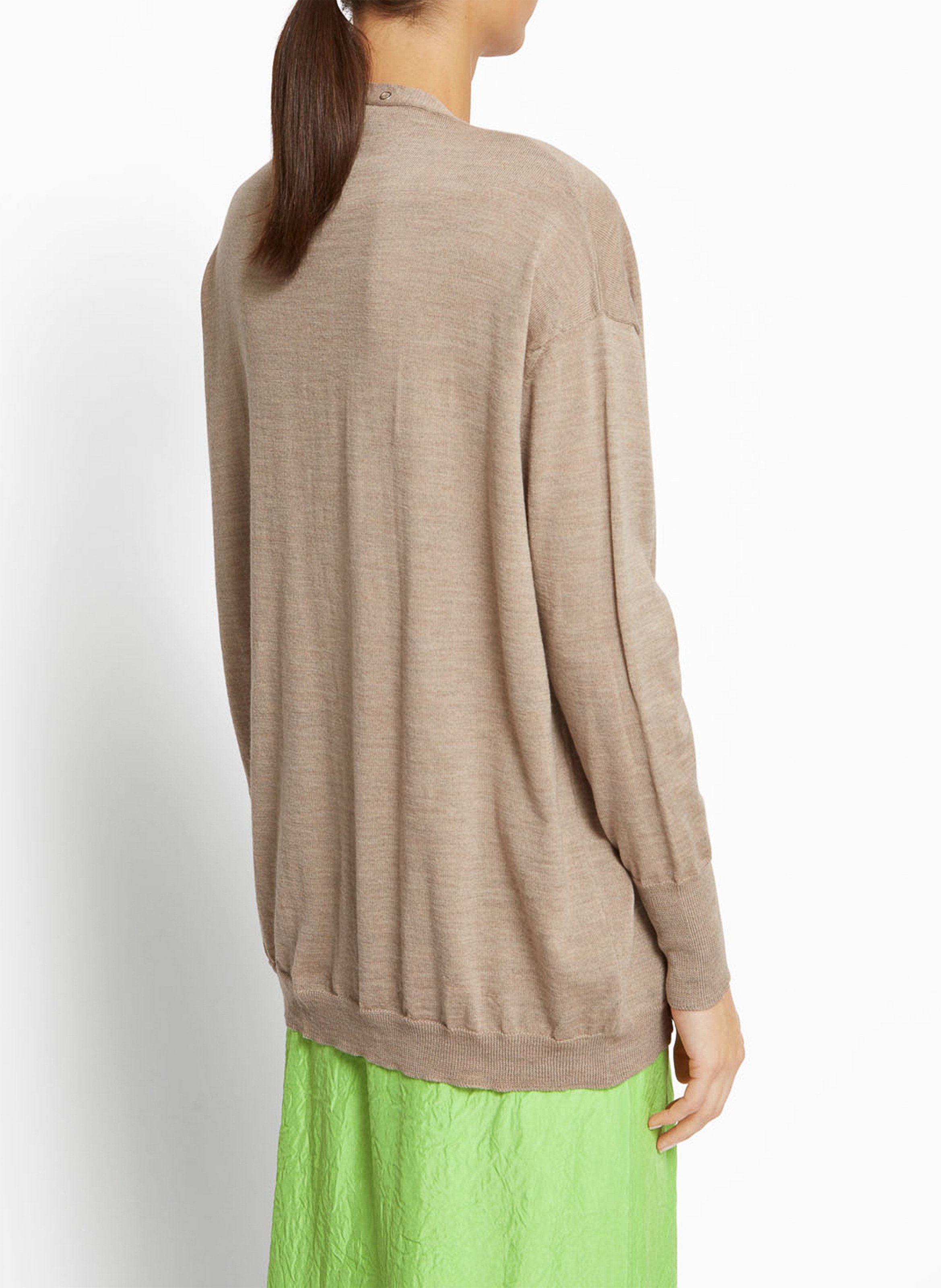 Cardigan col V droit uni ROSEANNA Beige