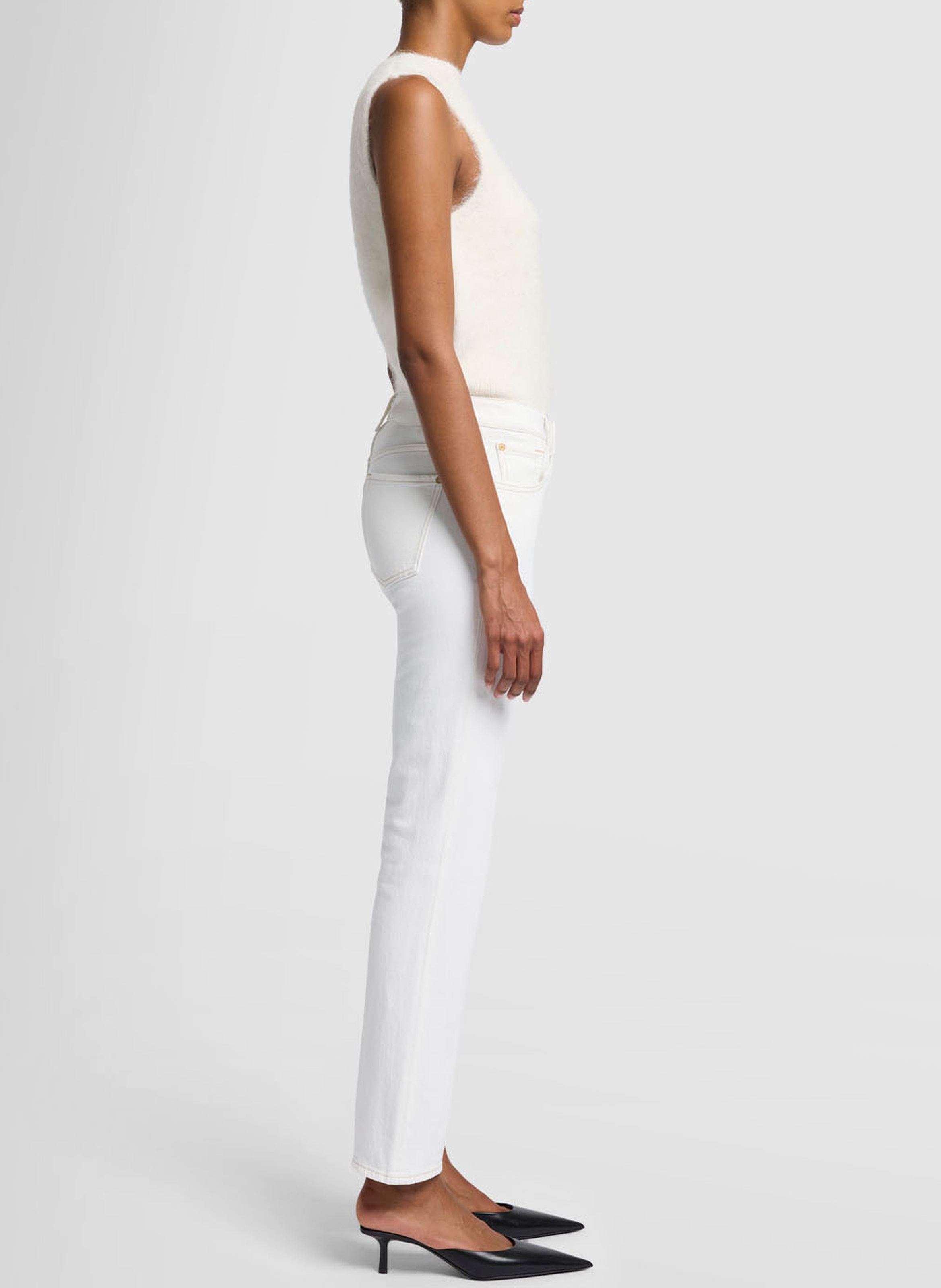 Cotton-blend straight jeans 7 FOR ALL MANKIND White