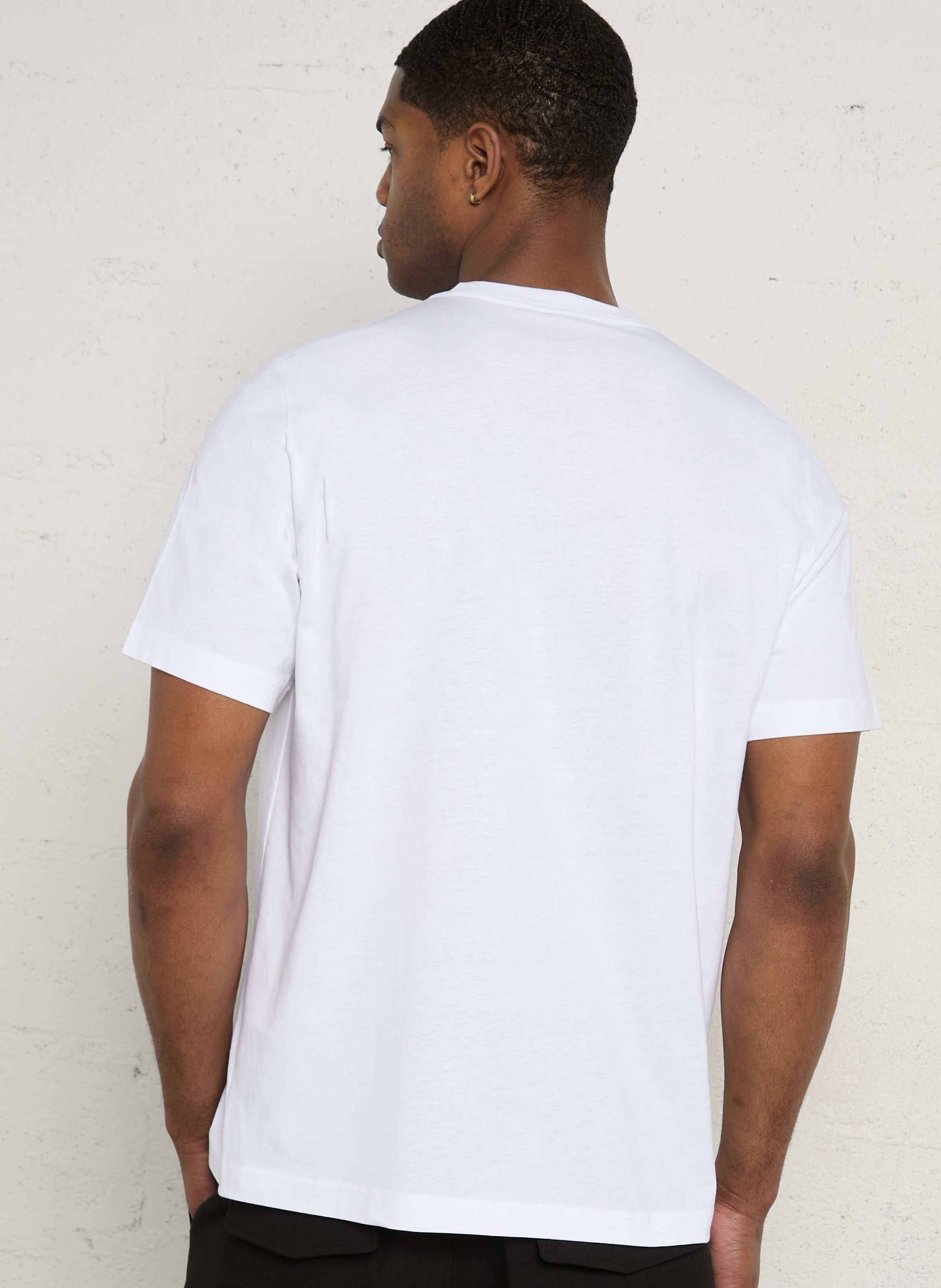 Gerade geschnittenes Rundhals-T-Shirt mit Siebdruck PAUL SMITH Weiss