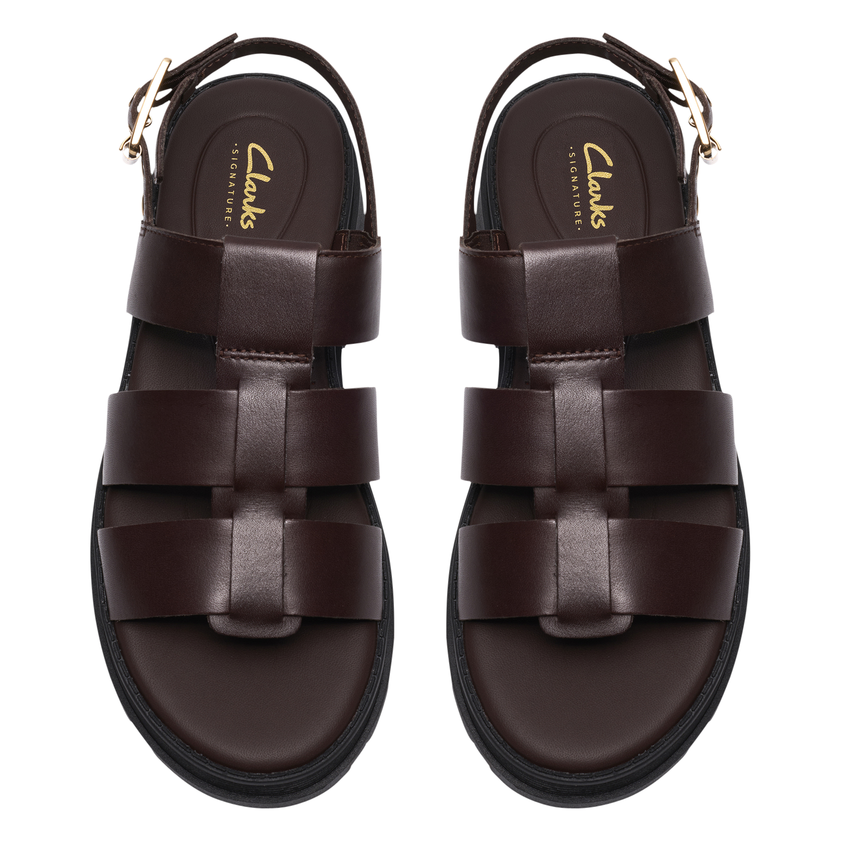 Fabia leather wedge sandals CLARKS Brown