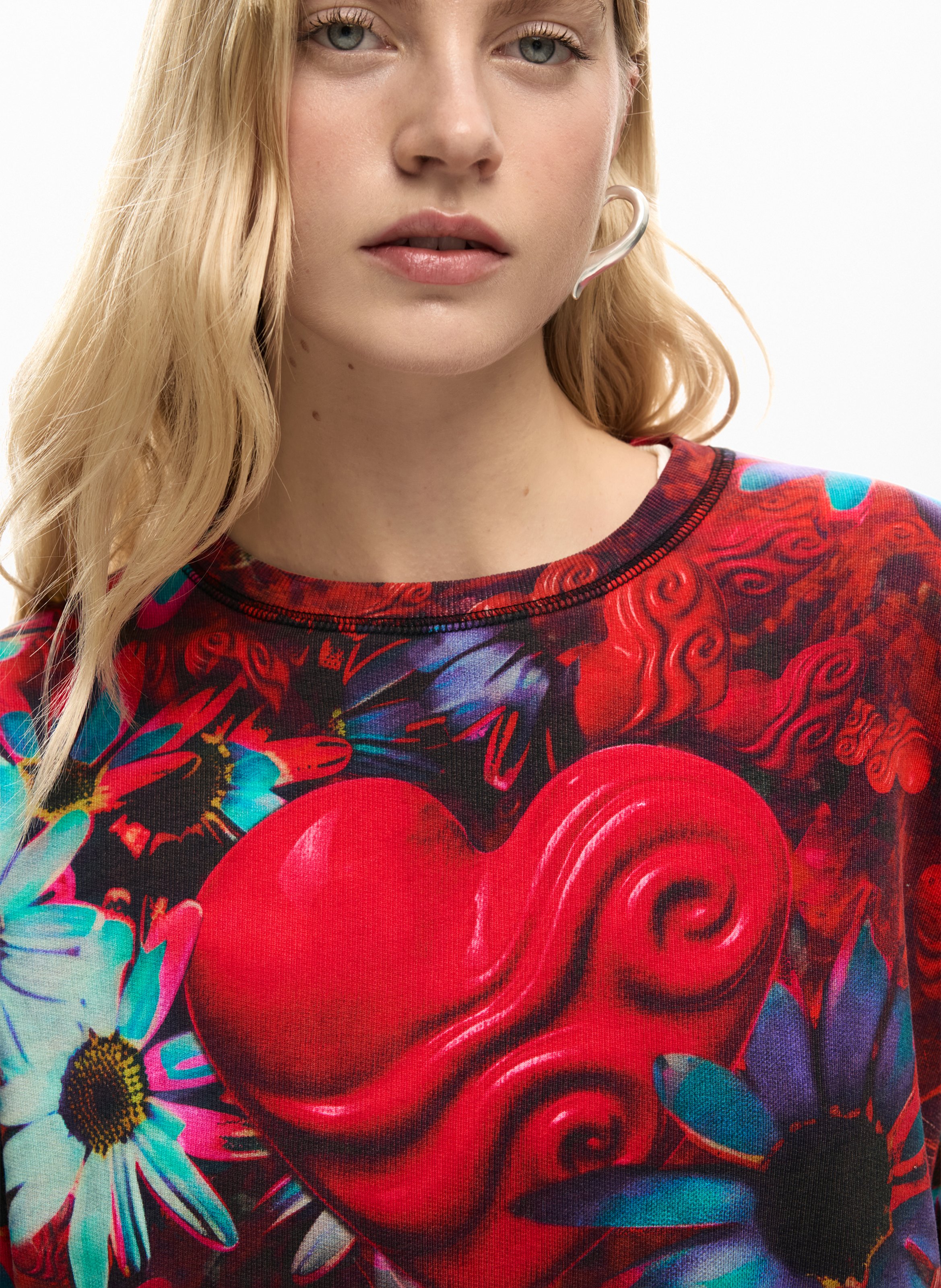 Cotton round-neck sweatshirt DESIGUAL Black