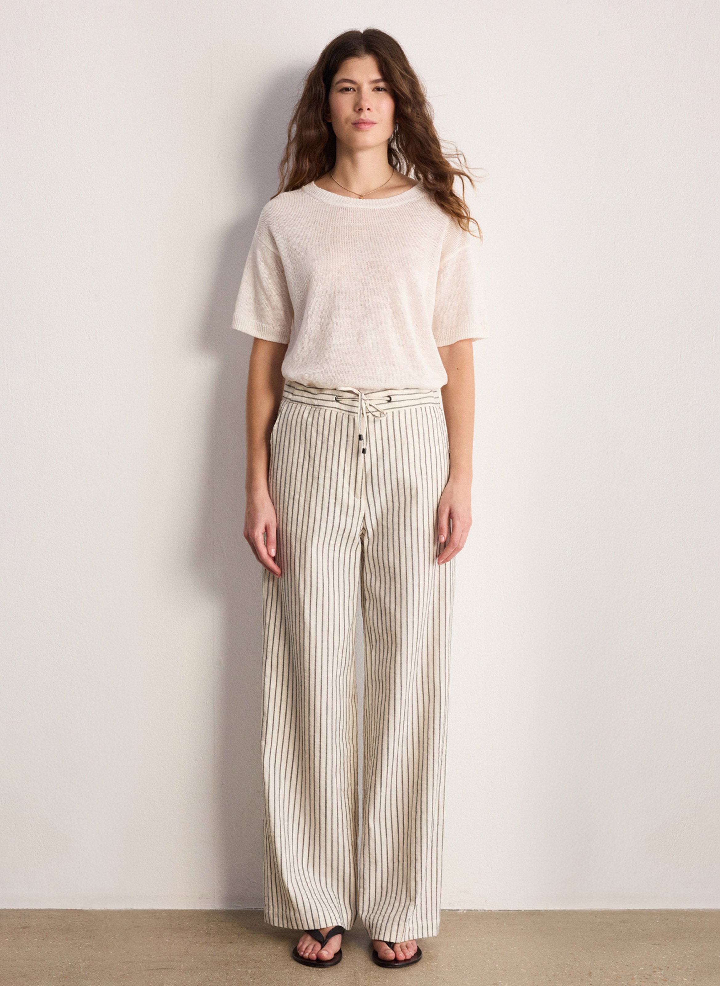 Hose - Gerader Schnitt mit Streifen  PABLO Beige