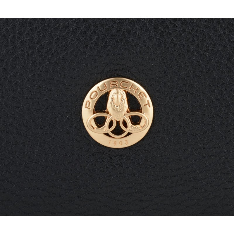 Crossbody bag in cowhide leather POURCHET Black