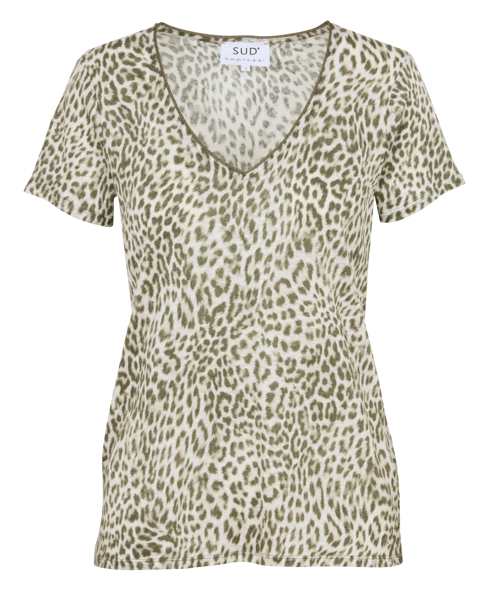 Tee-shirt droit en lin SUD EXPRESS Kaki