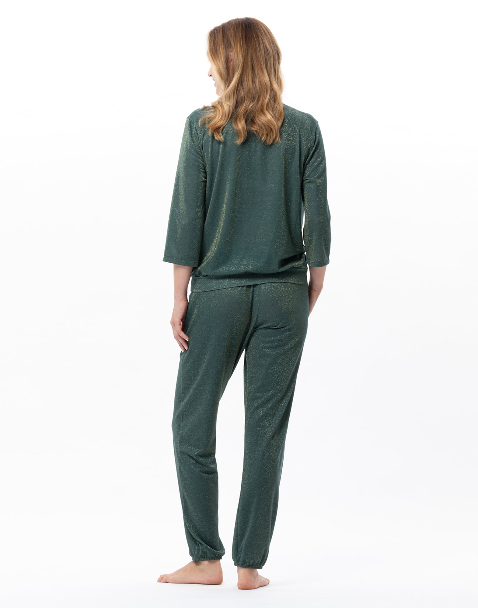 Ensemble homewear en maille lurex LE CHAT Vert