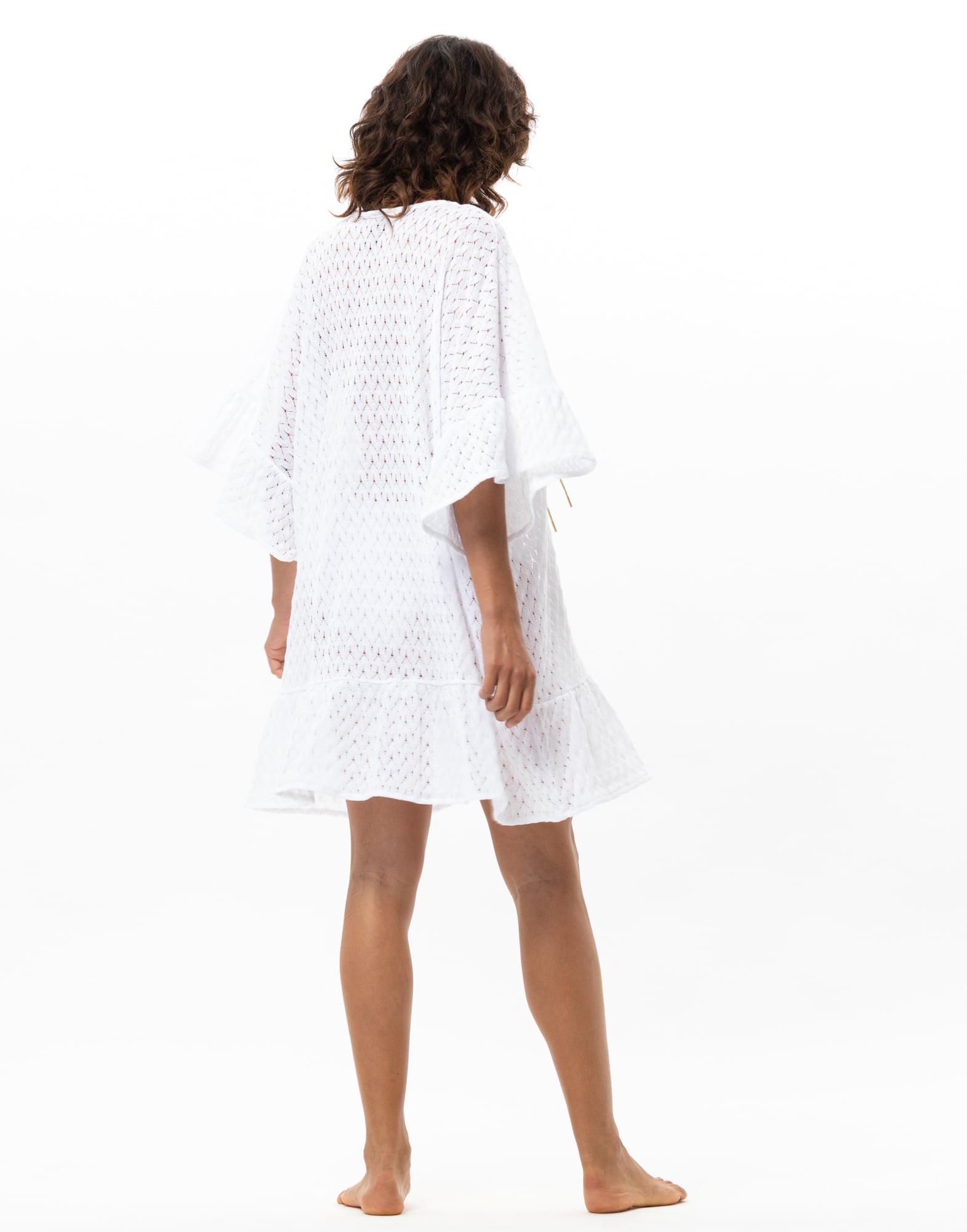 Kaftan en maille ajourée LE CHAT Blanc