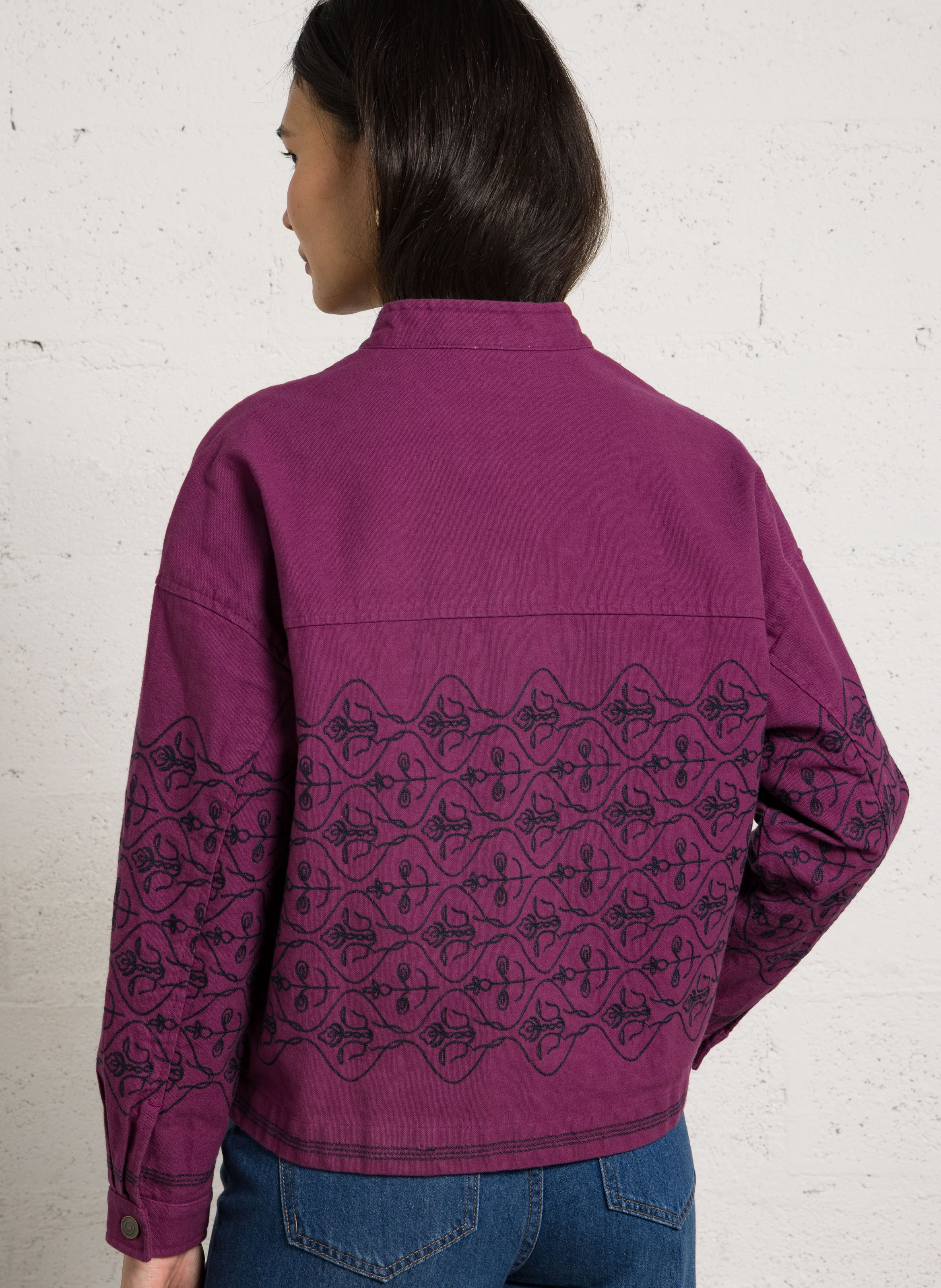 Veste courte ample à broderies MAISON 123 Violet