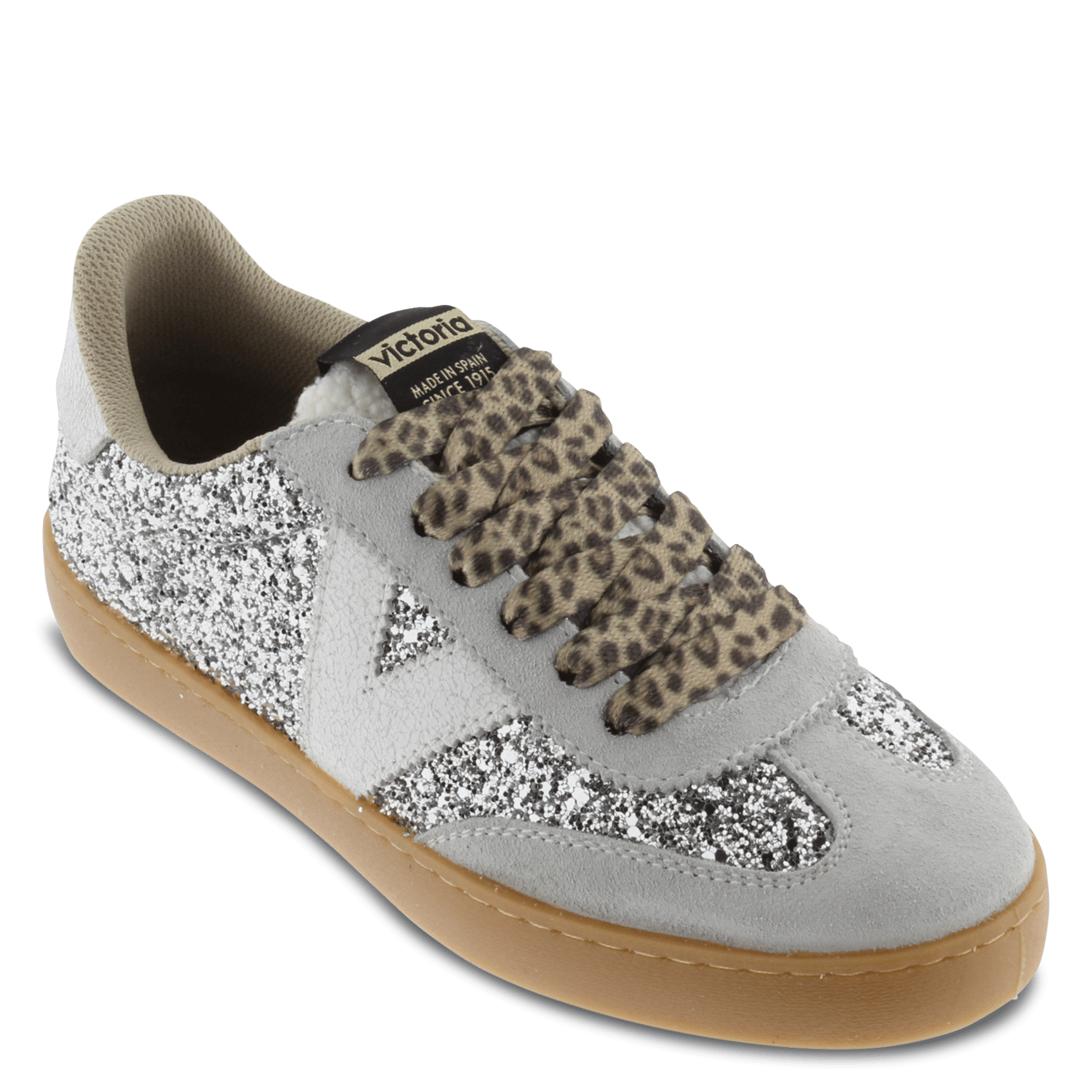Flache Sneaker mit Strass VICTORIA Silber