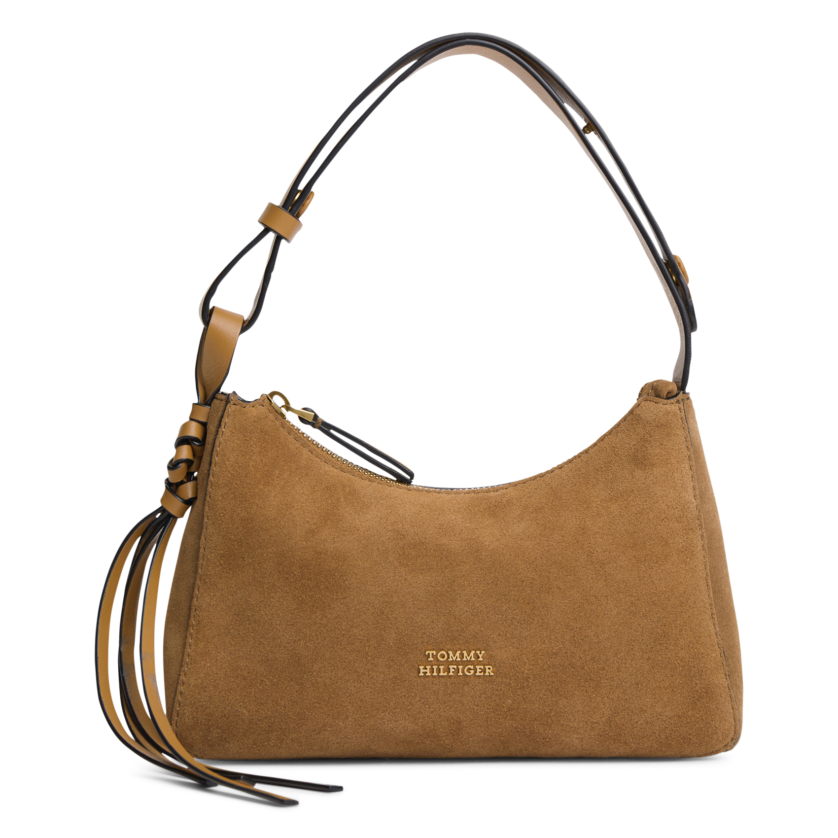 Leather shoulder bag TOMMY HILFIGER Brown