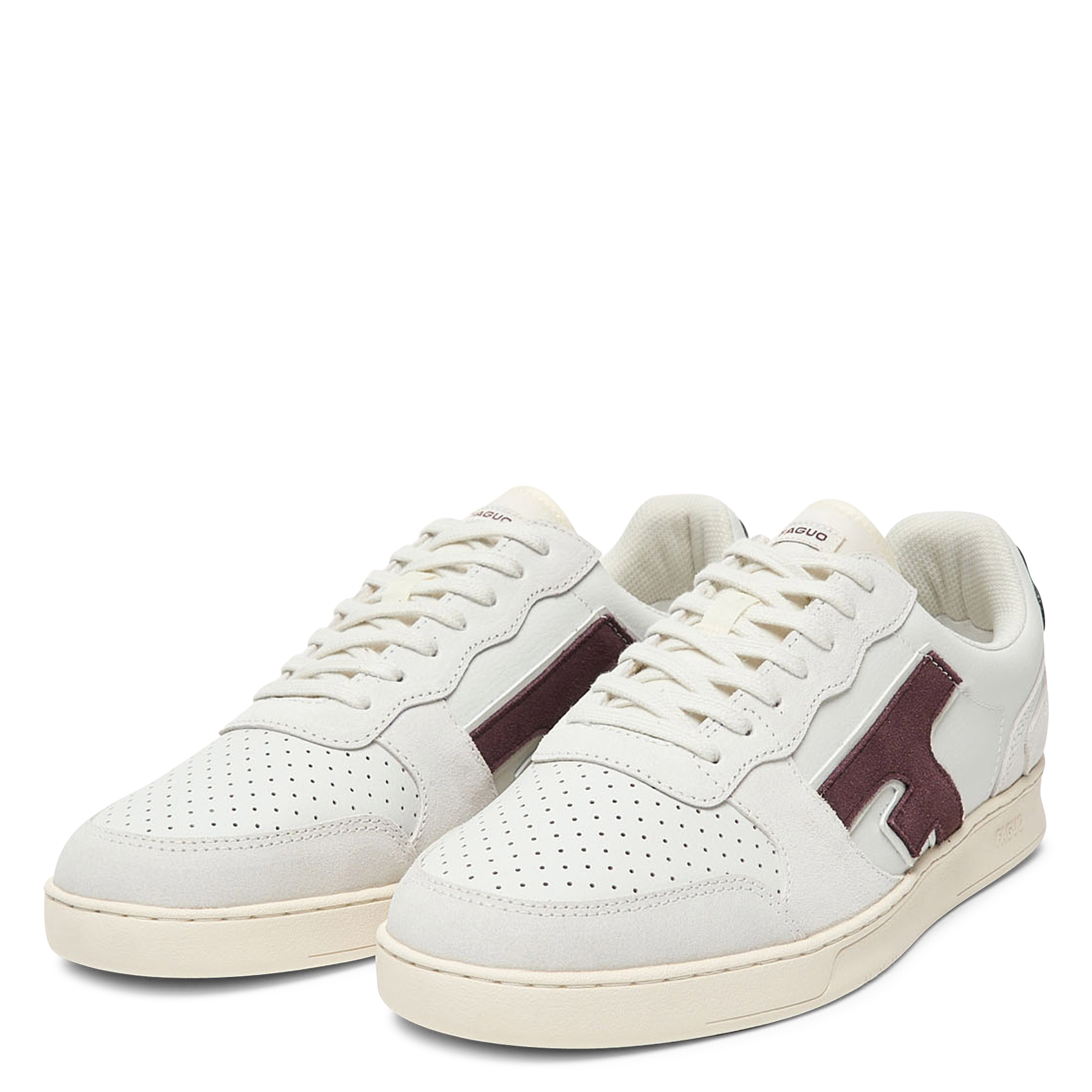 Lage, leren sneakers FAGUO Wit