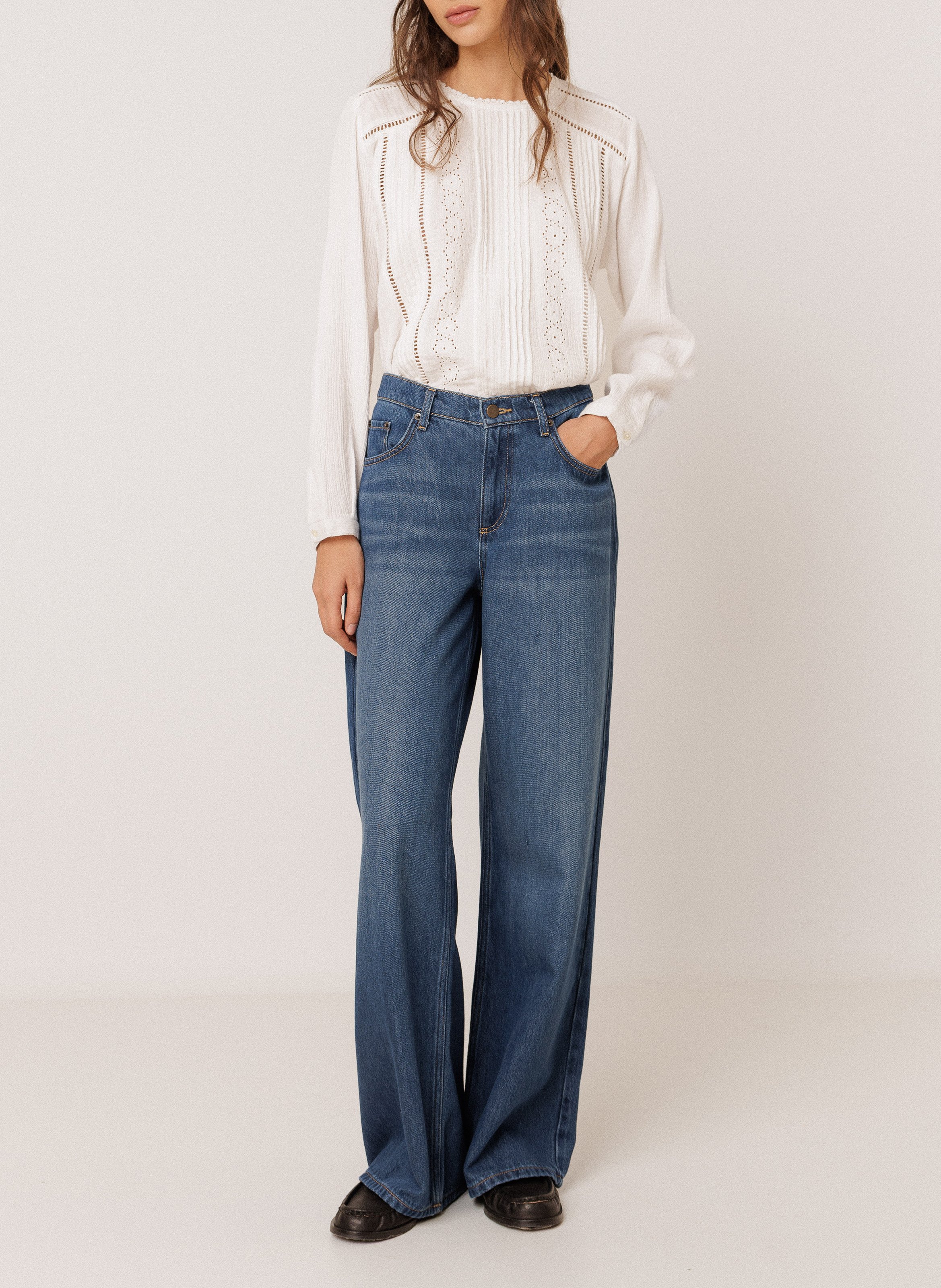 Top ample en coton INDI & COLD Blanc
