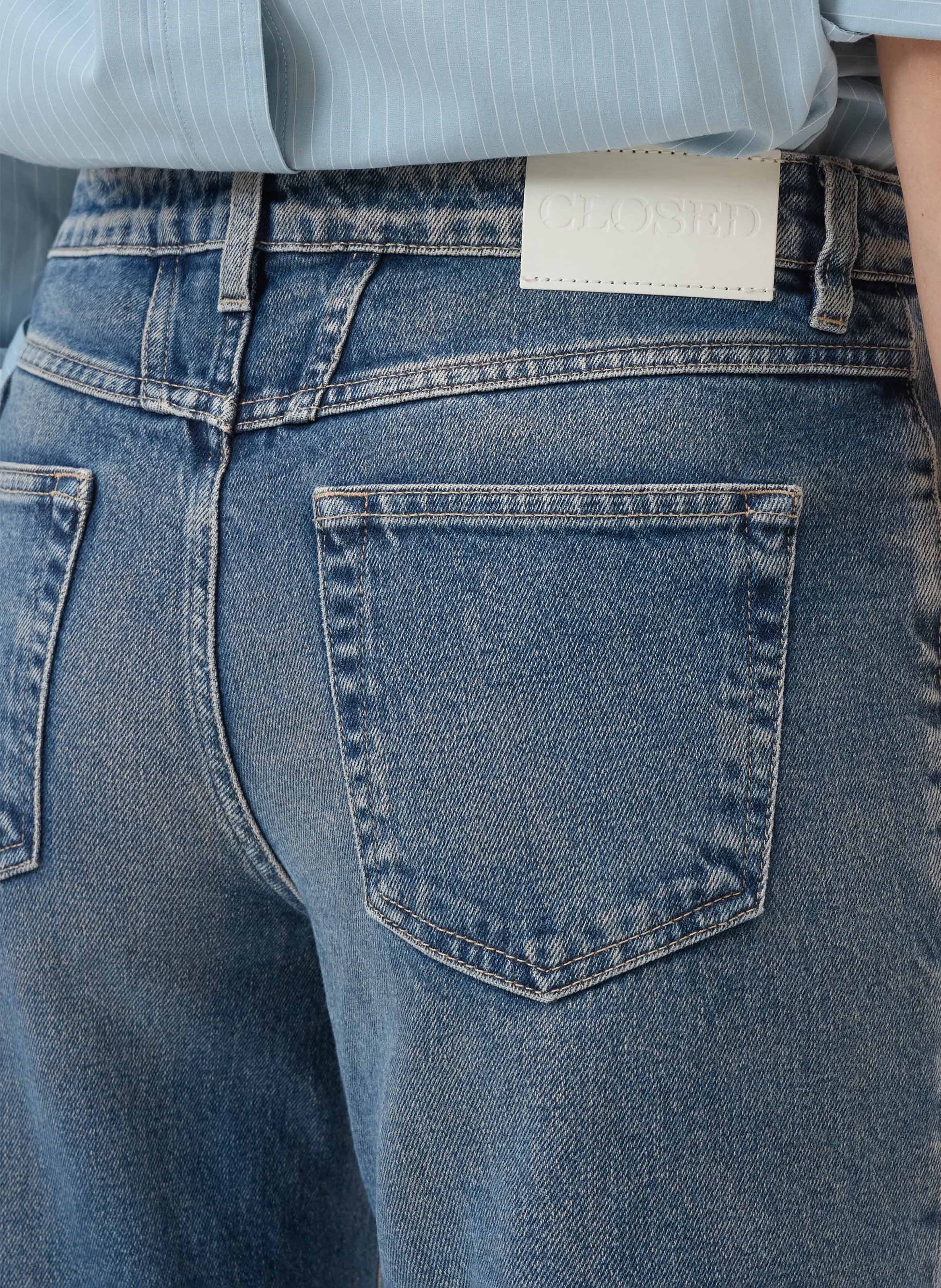 Cotton-blend straight-leg jeans CLOSED Blue