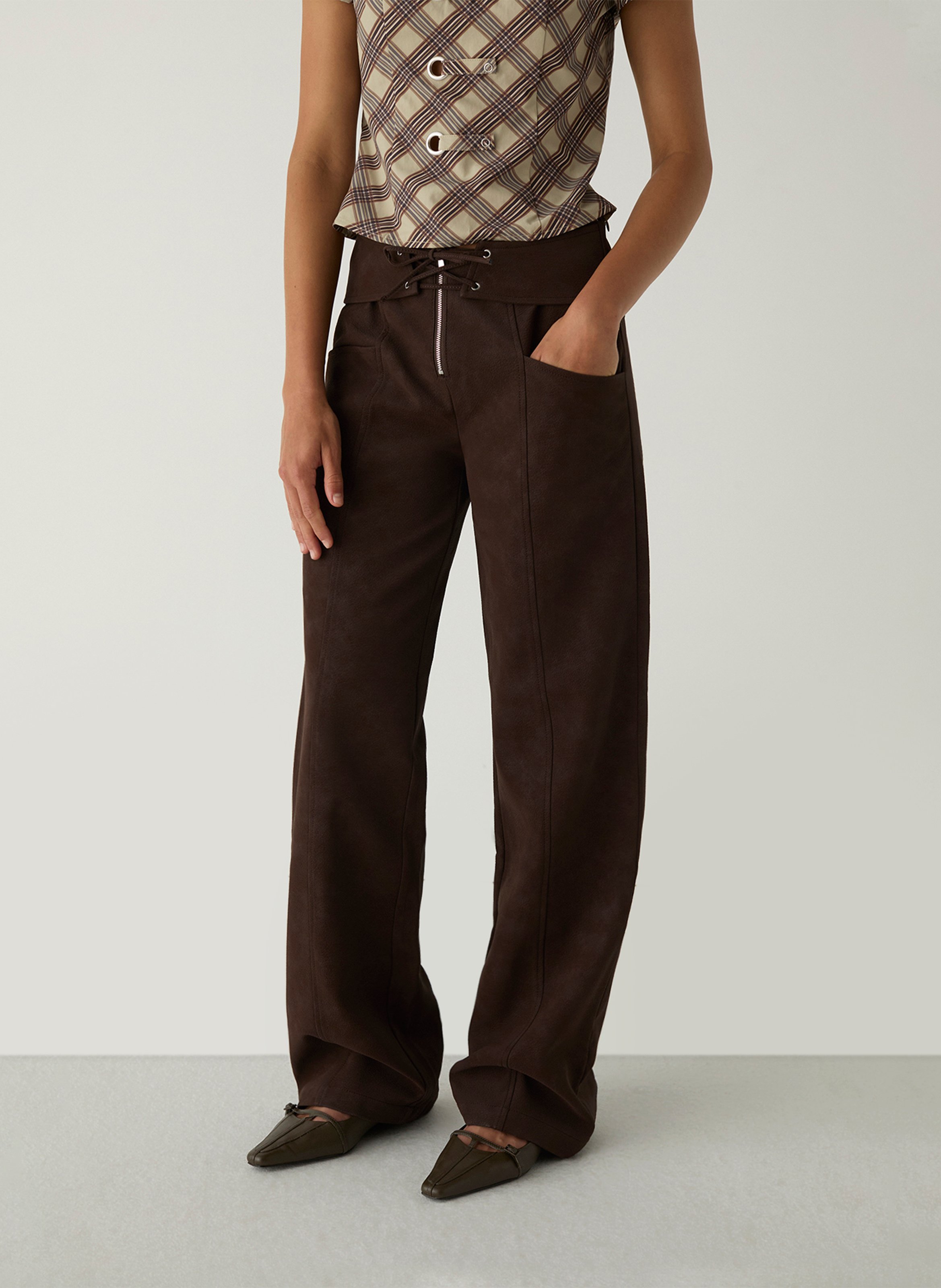 Straight-leg pants LAAGAM Brown