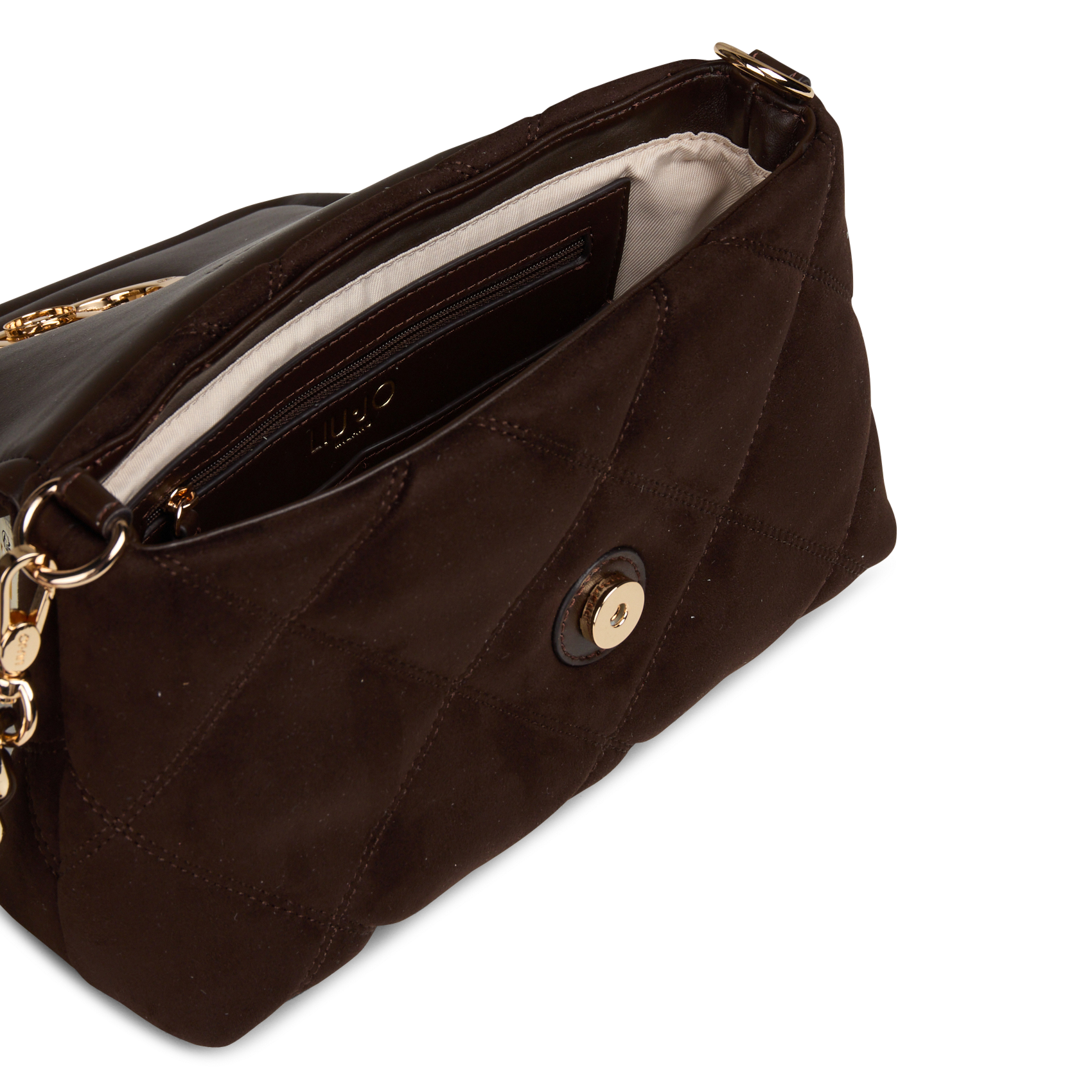 Shoulder bag in suede effect faux leather LIU JO Brown