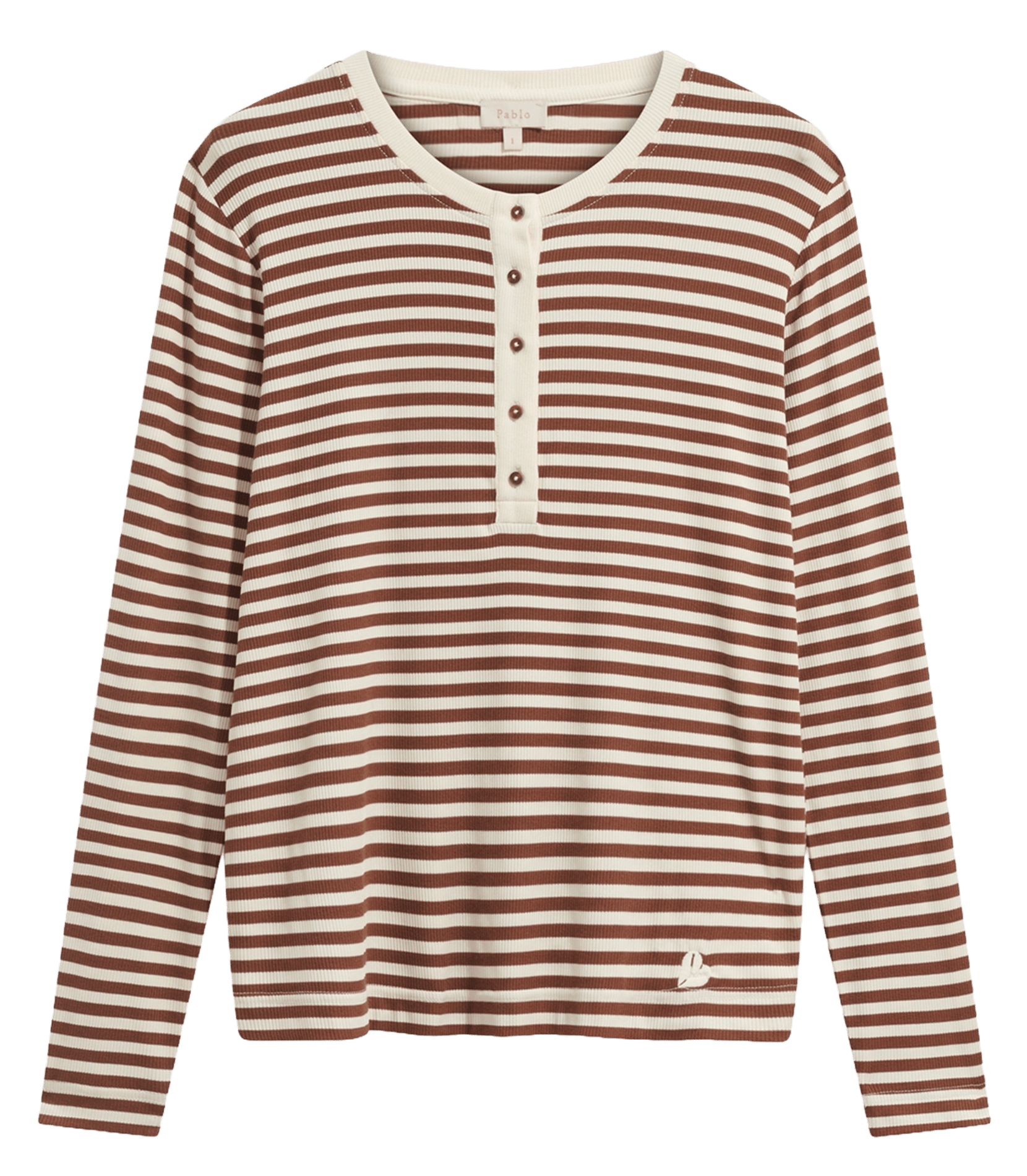T-shirt met strepen PABLO Bruin