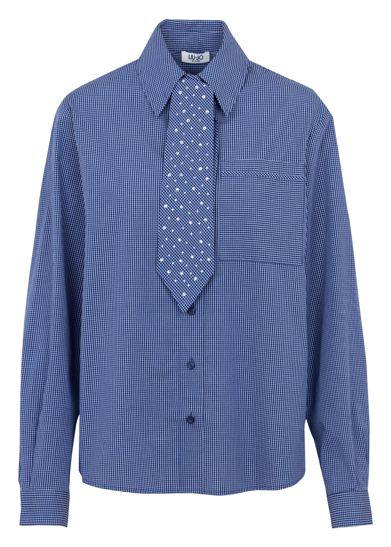 Chemise droite col classique en coton LIU JO Noir