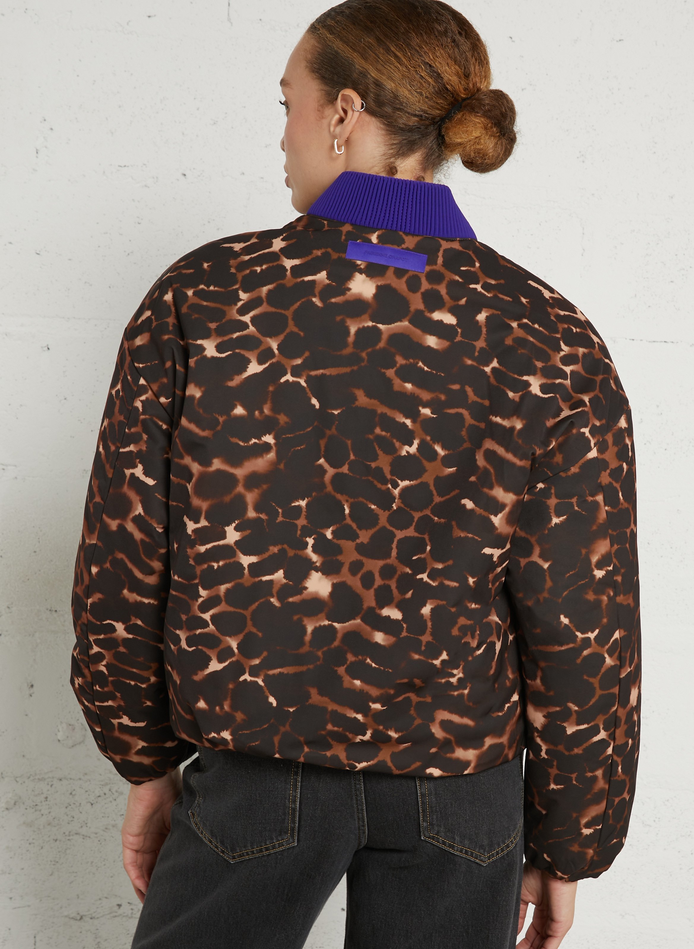 Veste bomber à motif léopard FABIENNE CHAPOT Marron