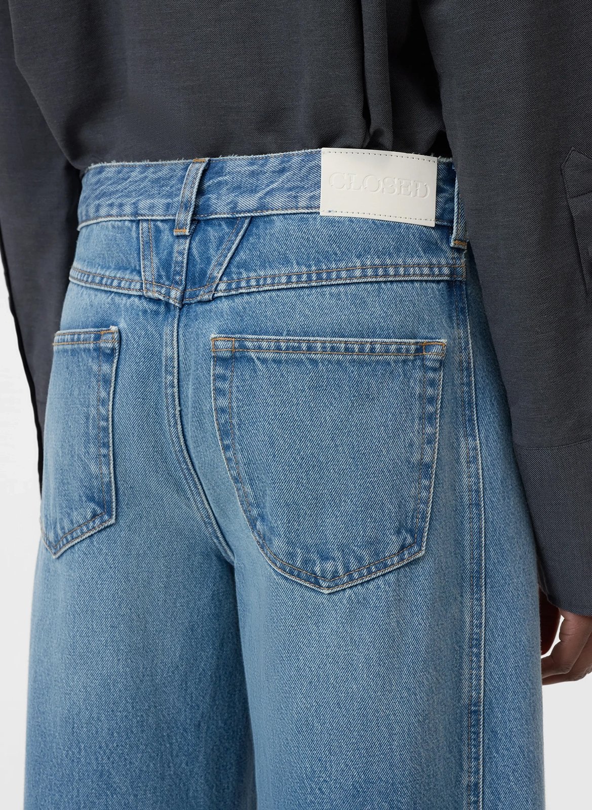 Wide-leg barrel-fit cotton jeans CLOSED Blue