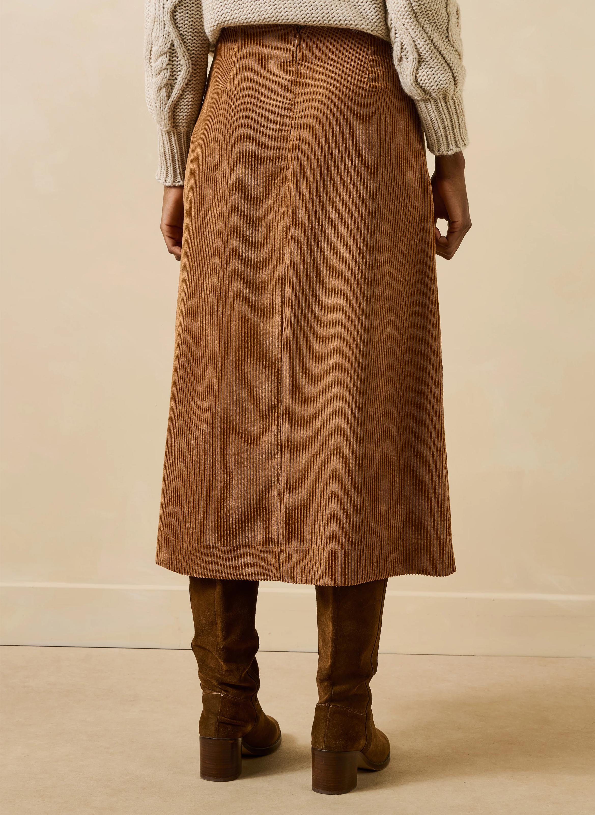 Flared corduroy skirt LA FEE MARABOUTEE Brown