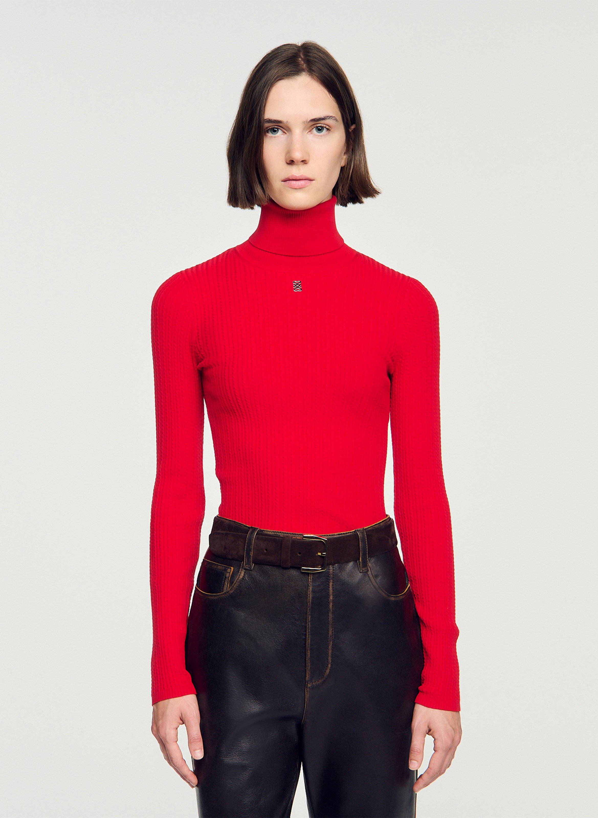 Pull droit col roulé SANDRO