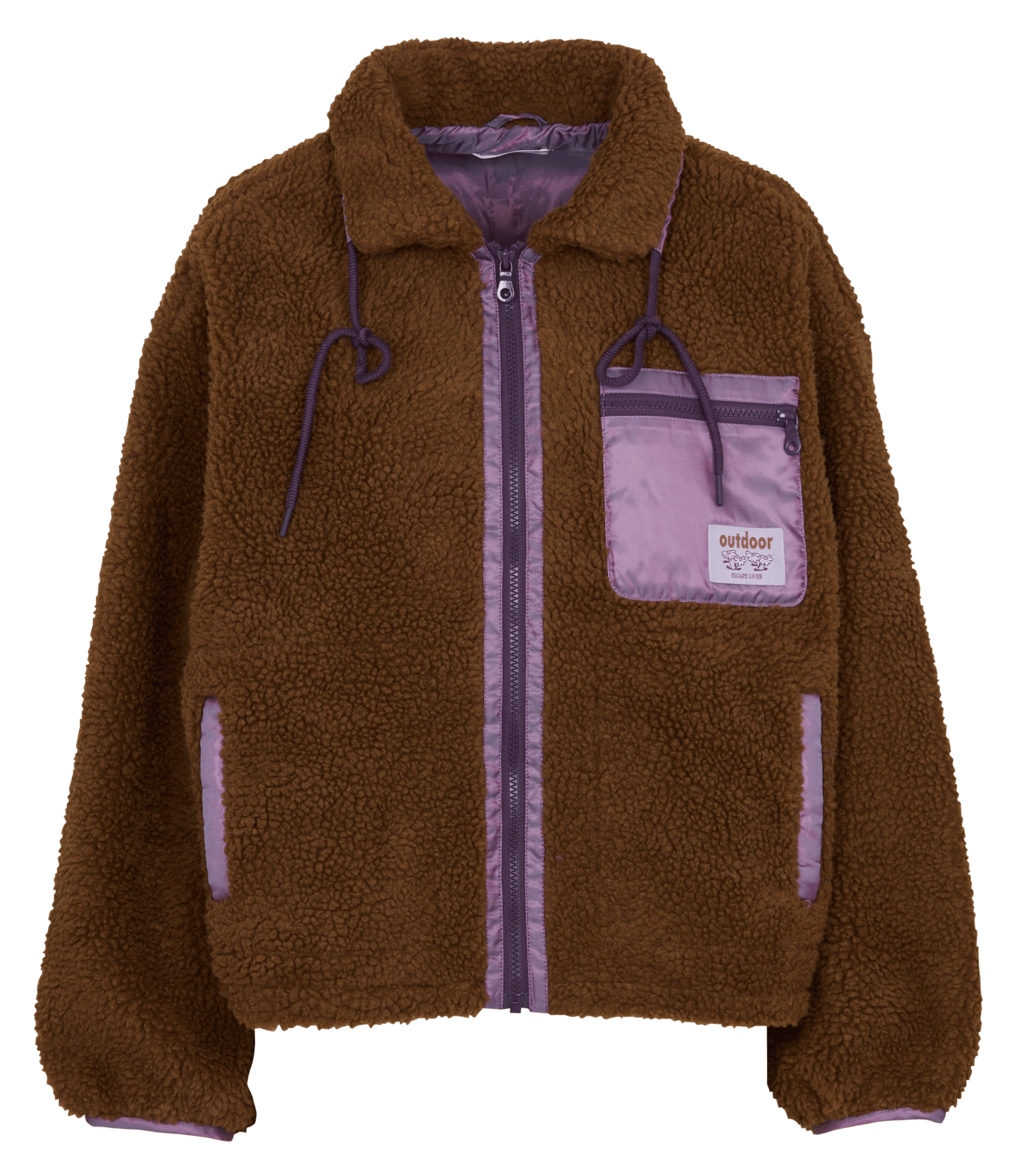 Veste ample en sherpa DES PETITS HAUTS Marron