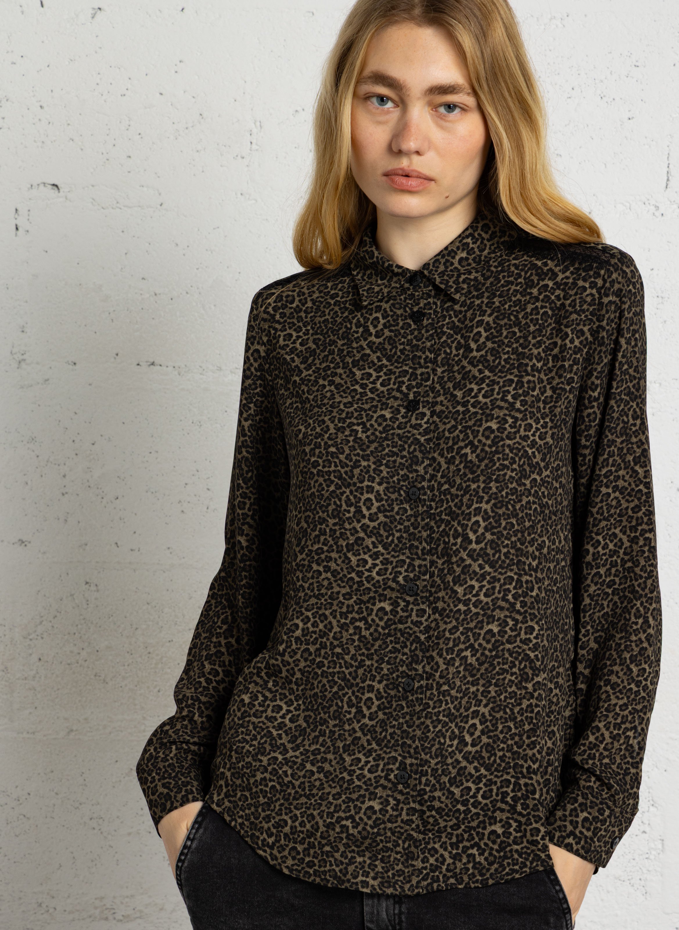 Straight printed shirt LE TEMPS DES CERISES Green