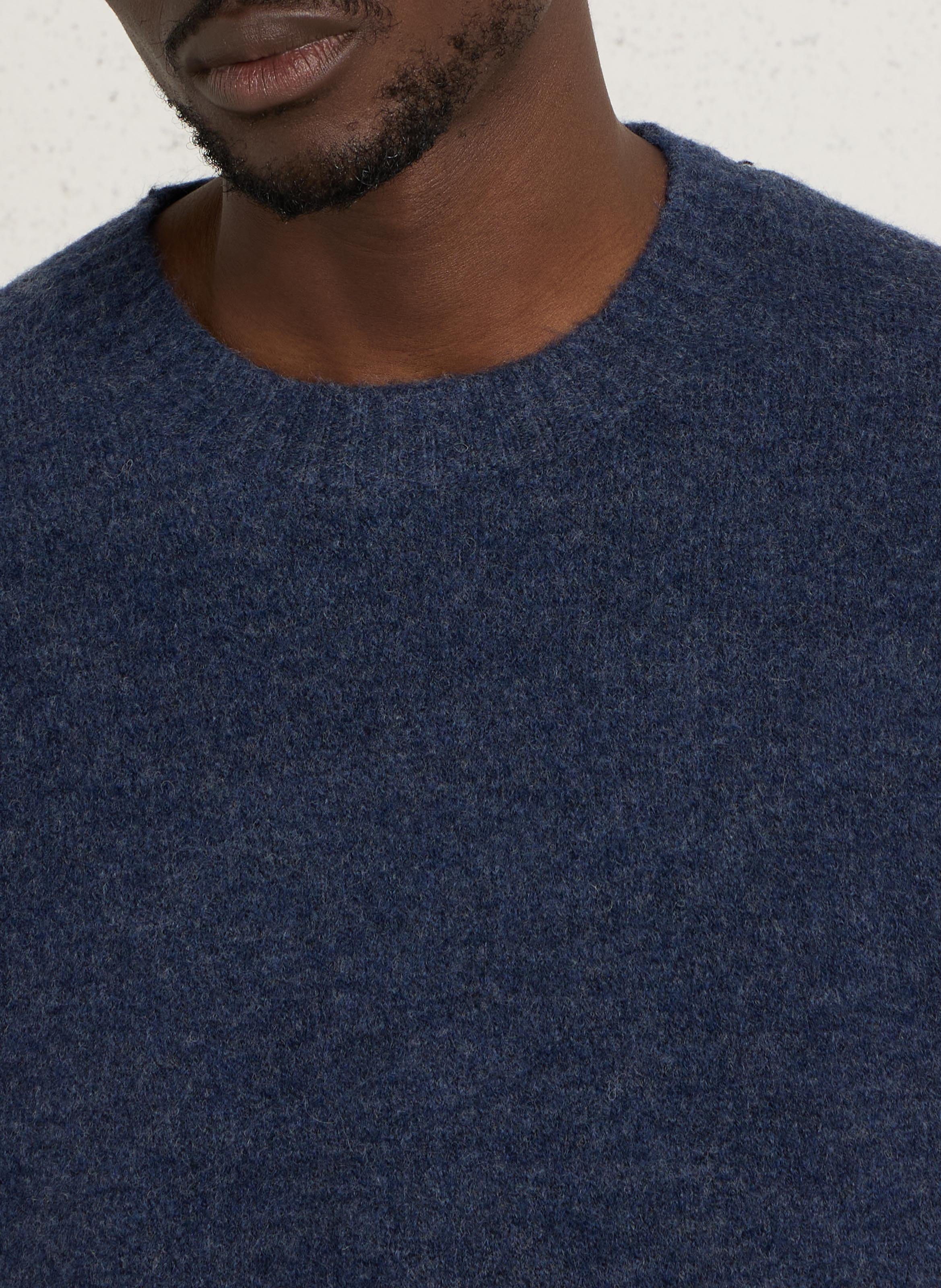 Pull droit col rond en maille mélangée PEPE JEANS Bleu