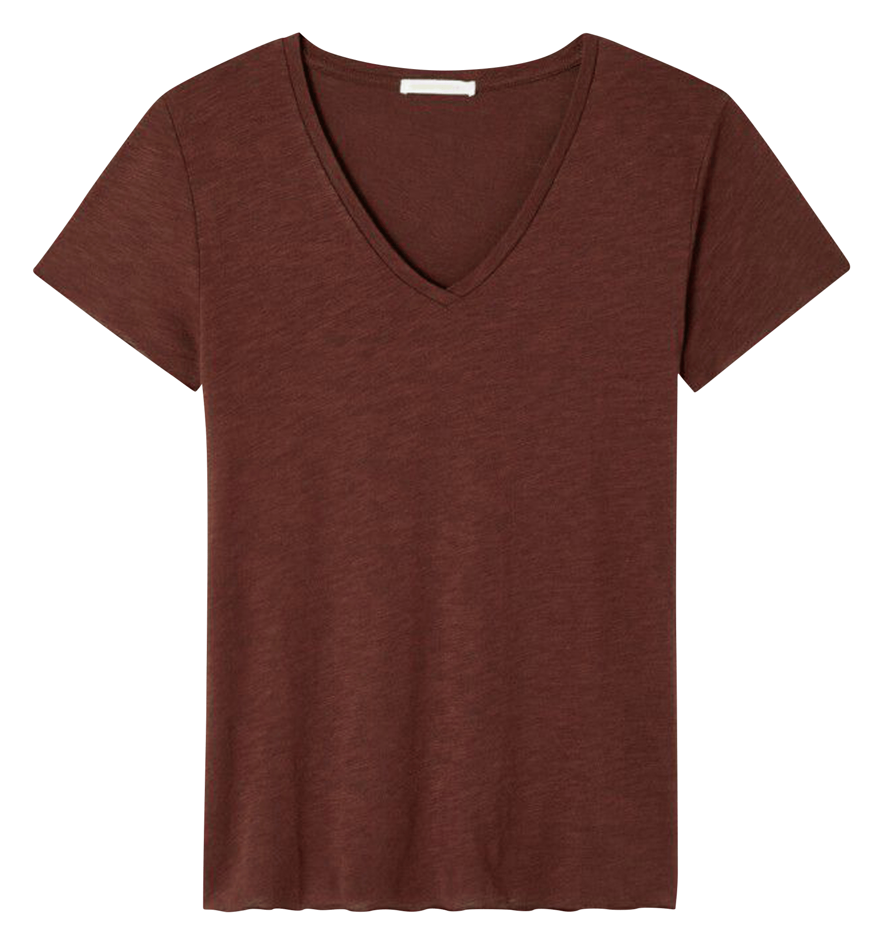 Tee-shirt droit col V en coton mélangé AMERICAN VINTAGE