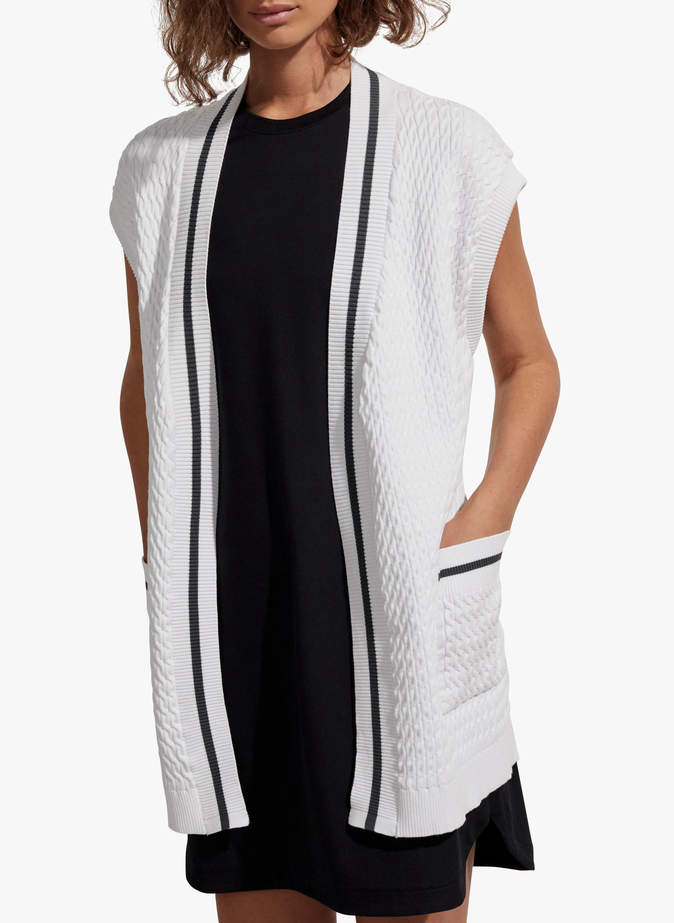 Cardigan mit V-Ausschnitt und Gürtel VARLEY Weiss