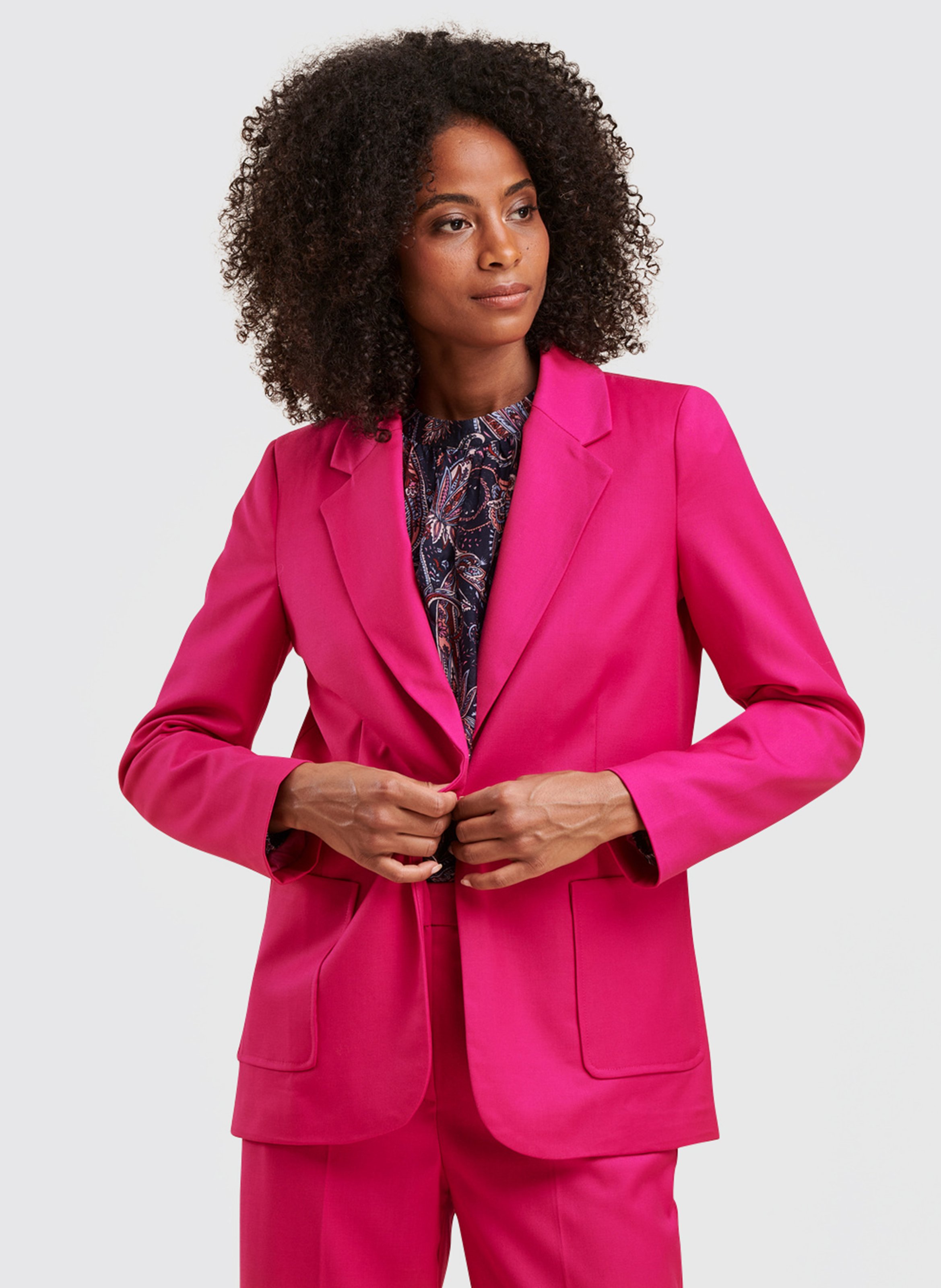 Pink fitted coat sale