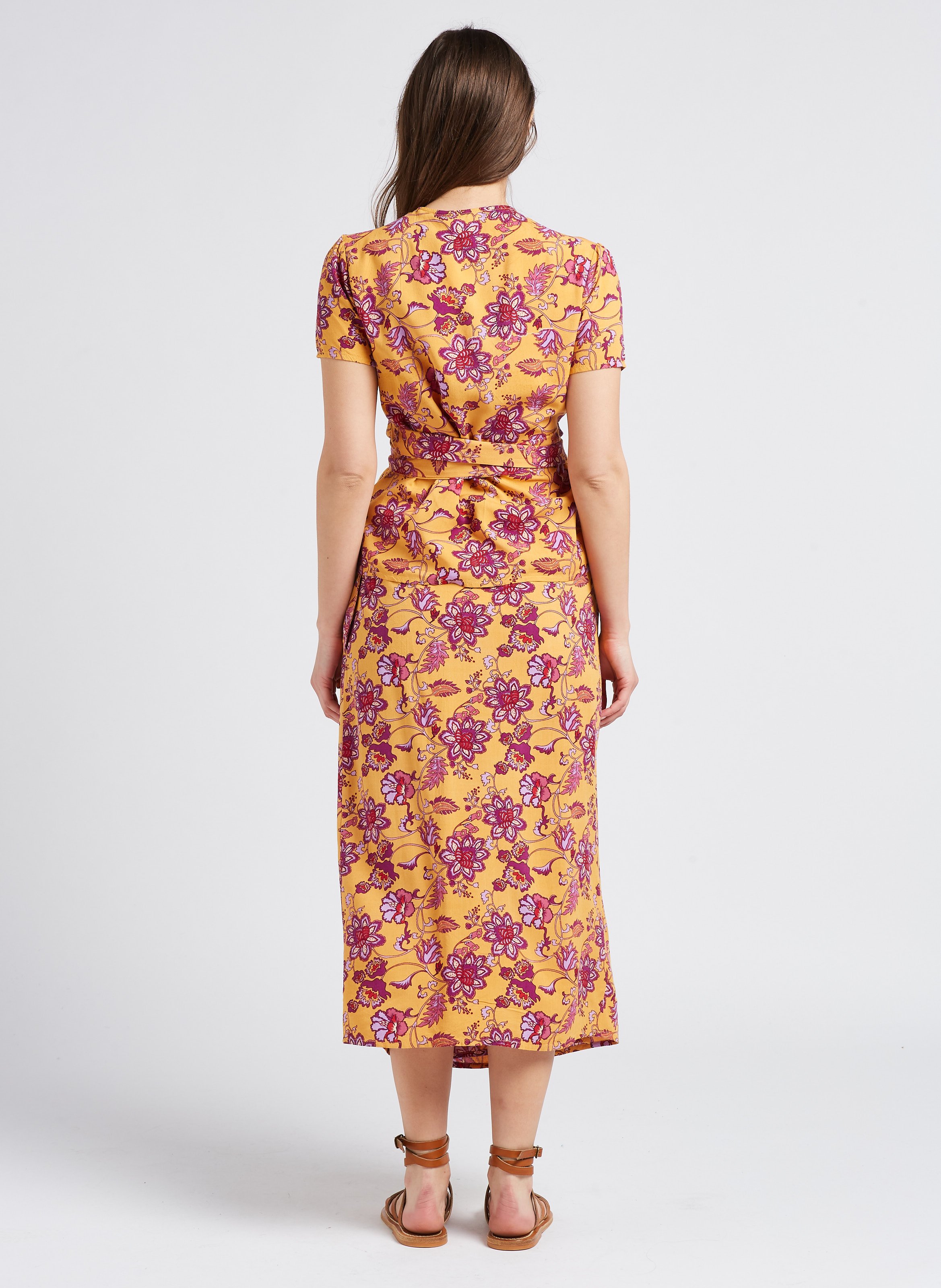 Straight-cut Indian floral print wrap top LA PETITE ETOILE Multicolored