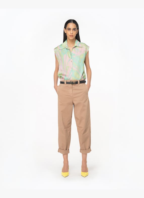 Pantalon carotte Beige