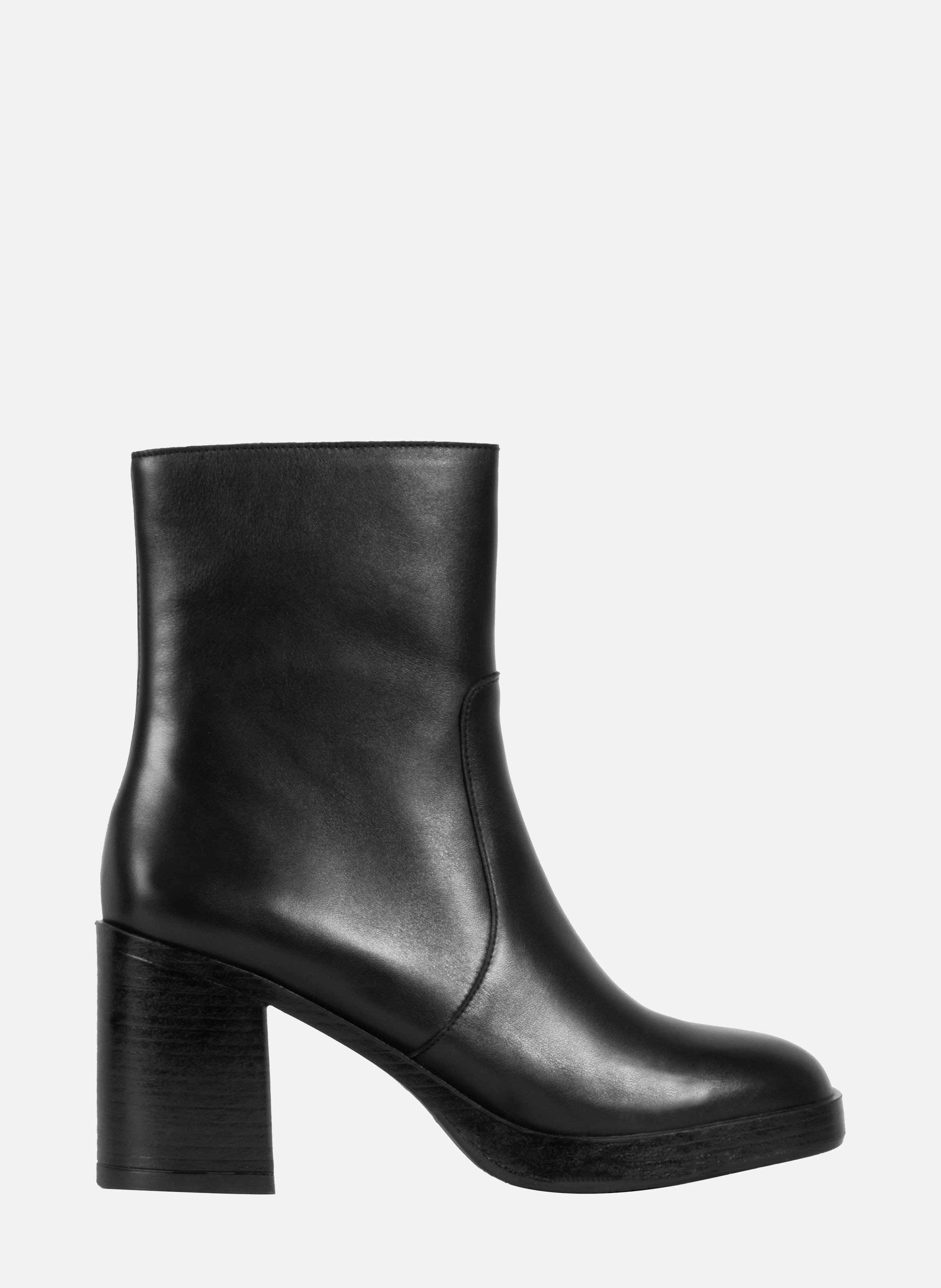 Platform leather ankle boots JULES & JENN Black
