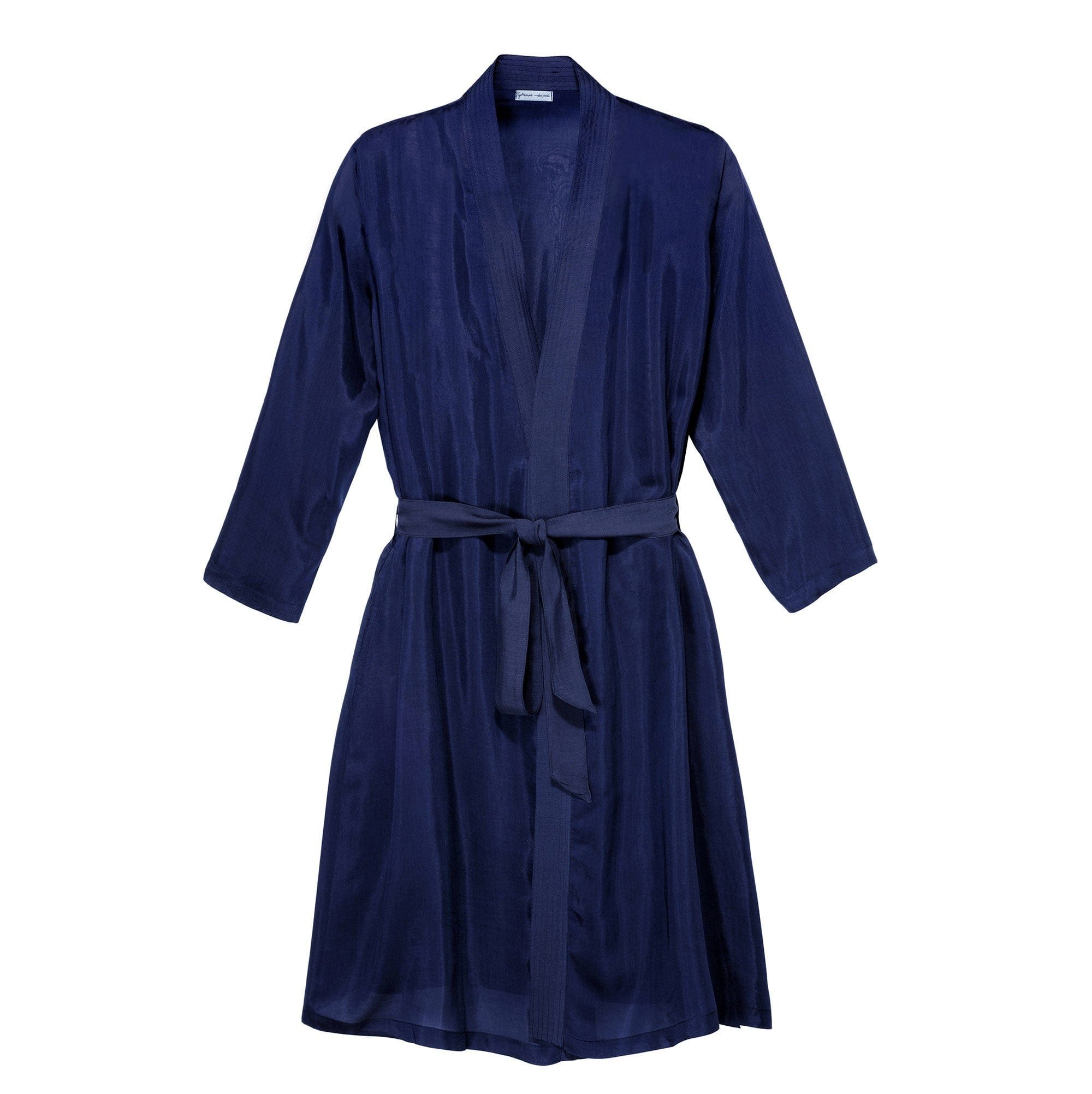 Kimono long coton et soie GERMAINE DES PRES Bleu