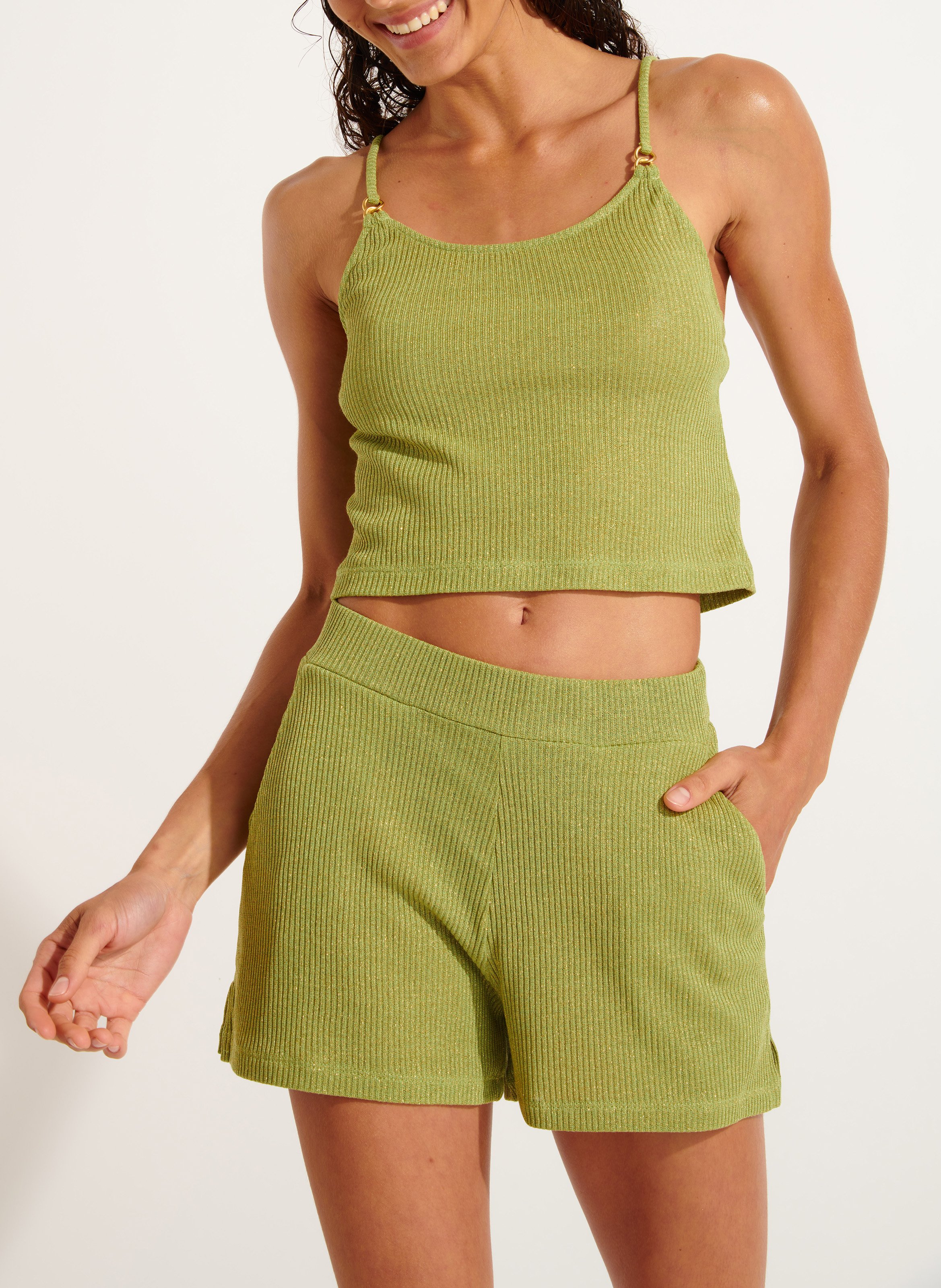 Knit beach shorts BANANA MOON Khaki