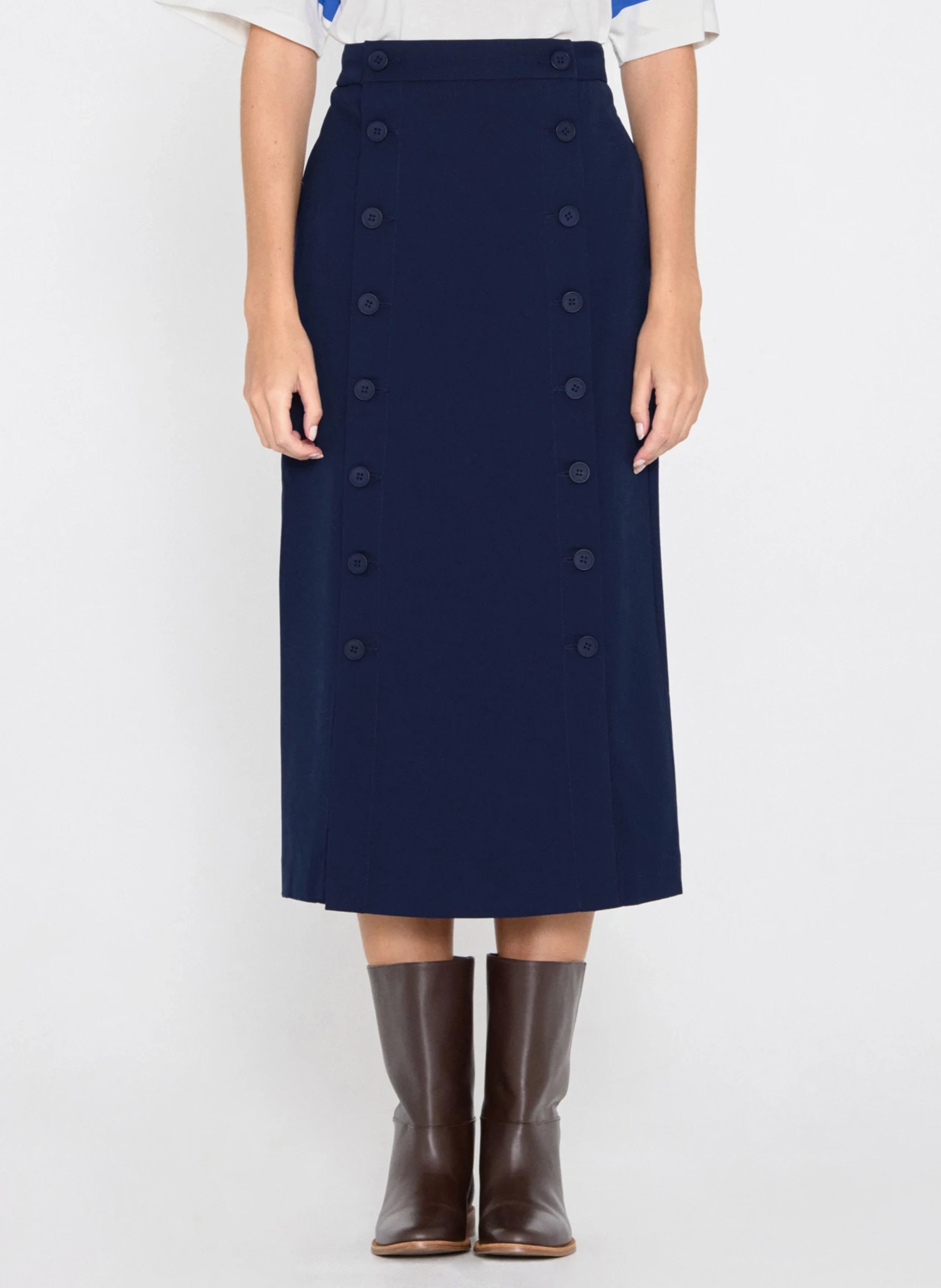 Jupe midi droite  THE TINY BIG SISTER Bleu