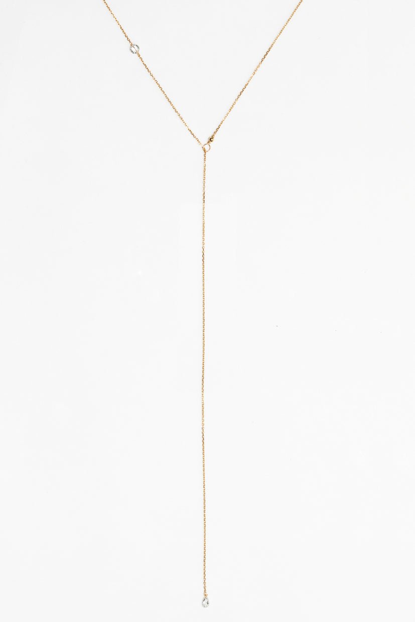 Adjustable necklace vice-versa in 18K gold with white diamond YAY White
