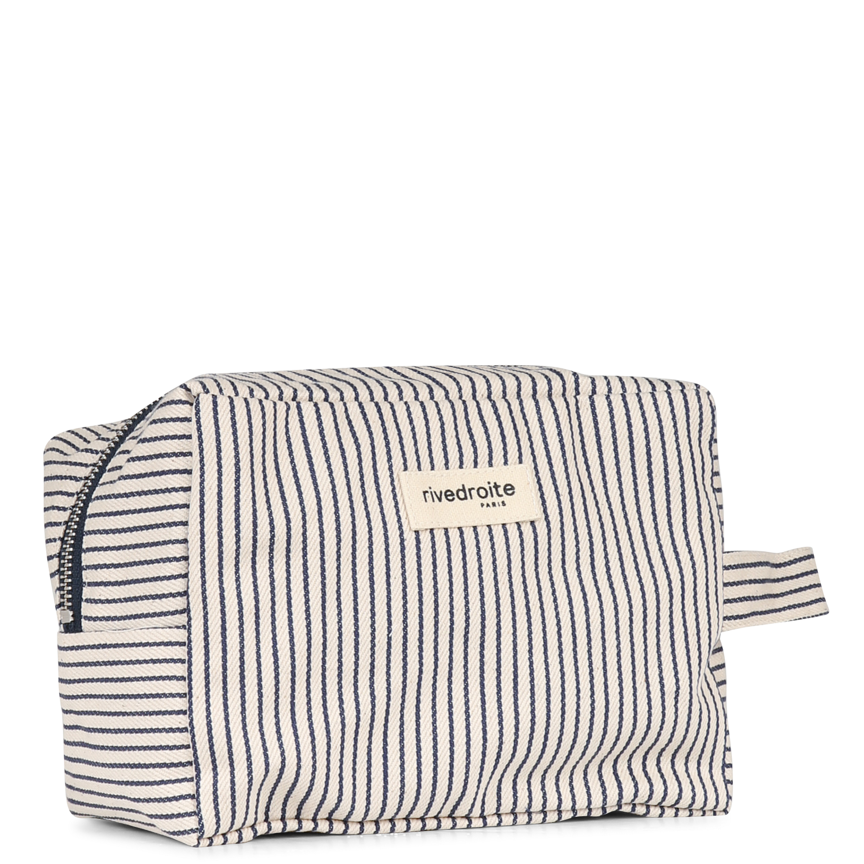 Trousse zippée à rayures RIVEDROITE PARIS Blanc