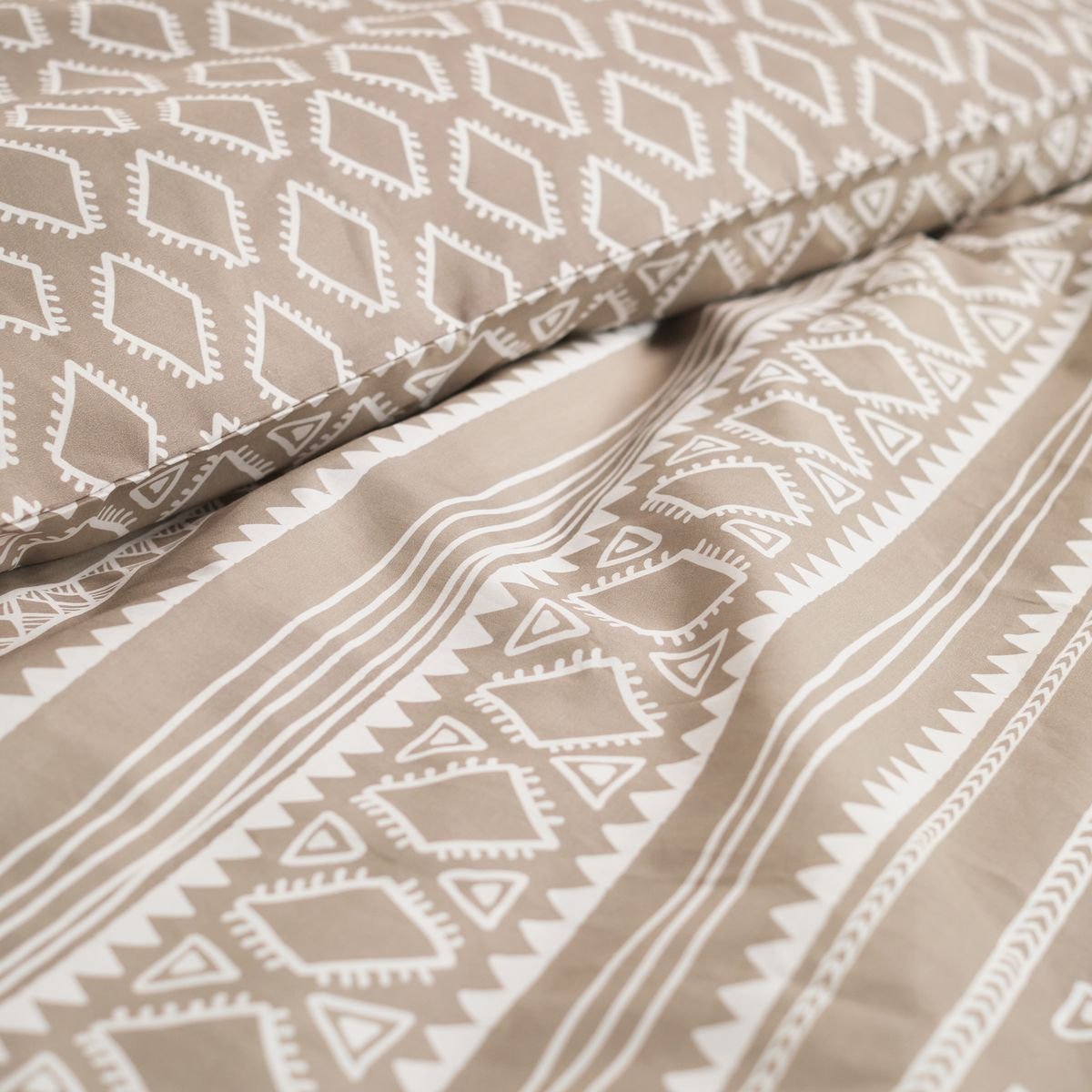Printed cotton bed set TODAY LINGE DE MAISON Beige
