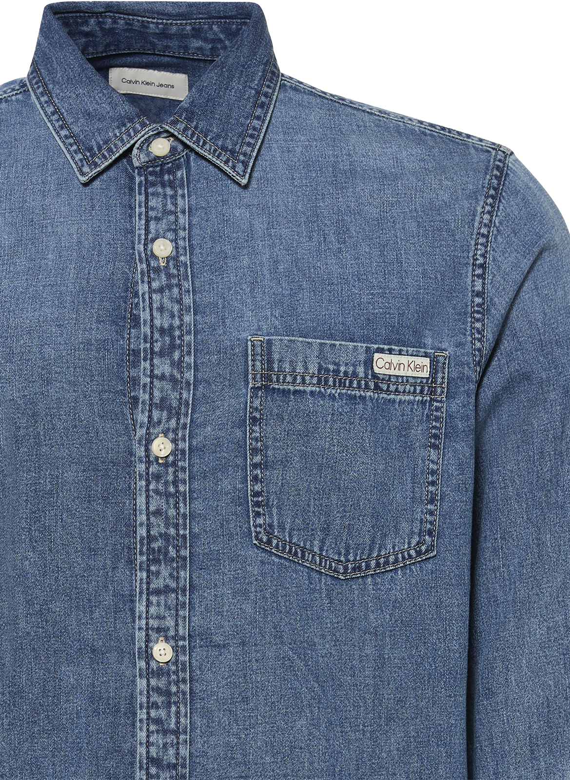 Chemise col classique en coton CALVIN KLEIN Bleu