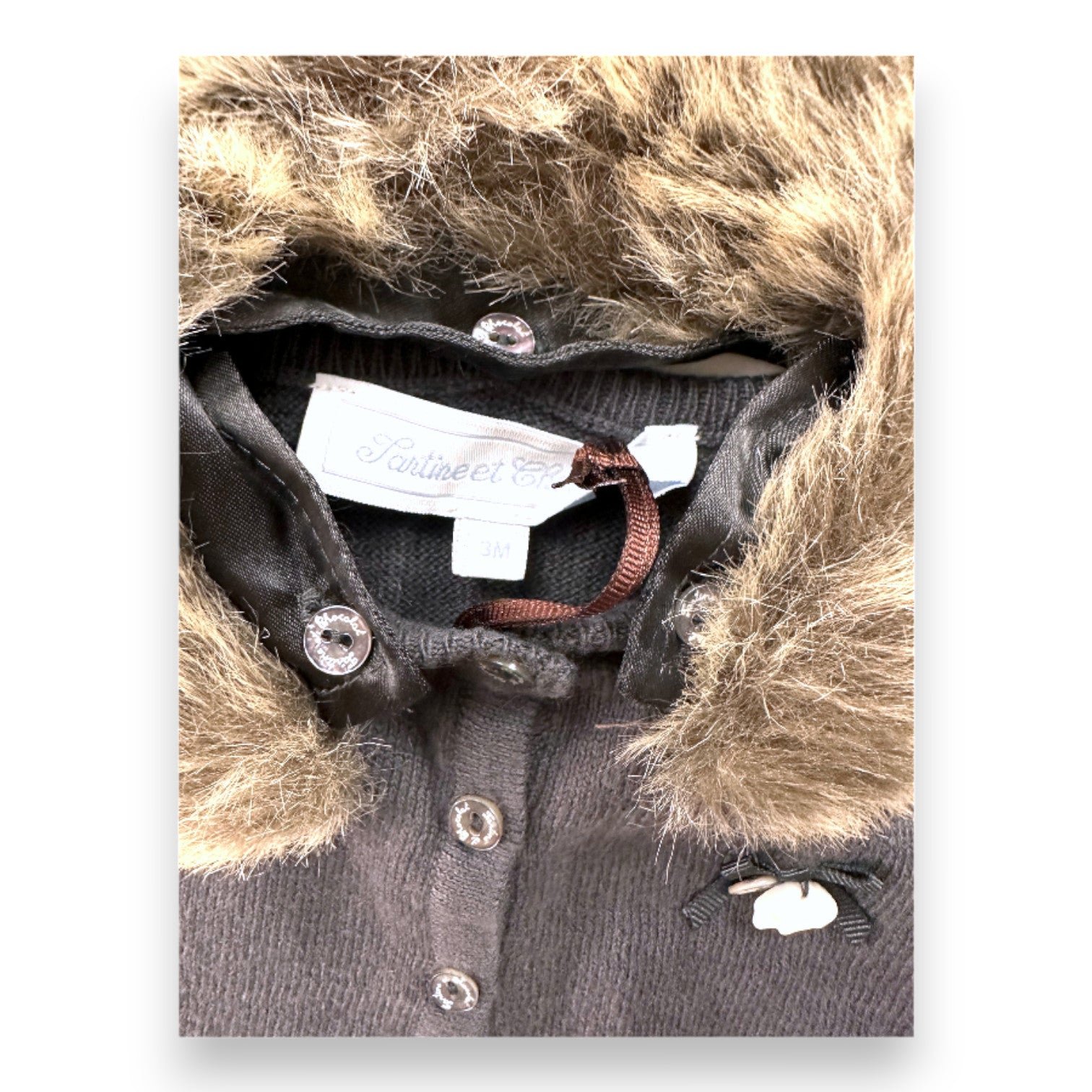 Grey Baby Cardigan - 3 months TARTINE ET CHOCOLAT - seconde-main Grey