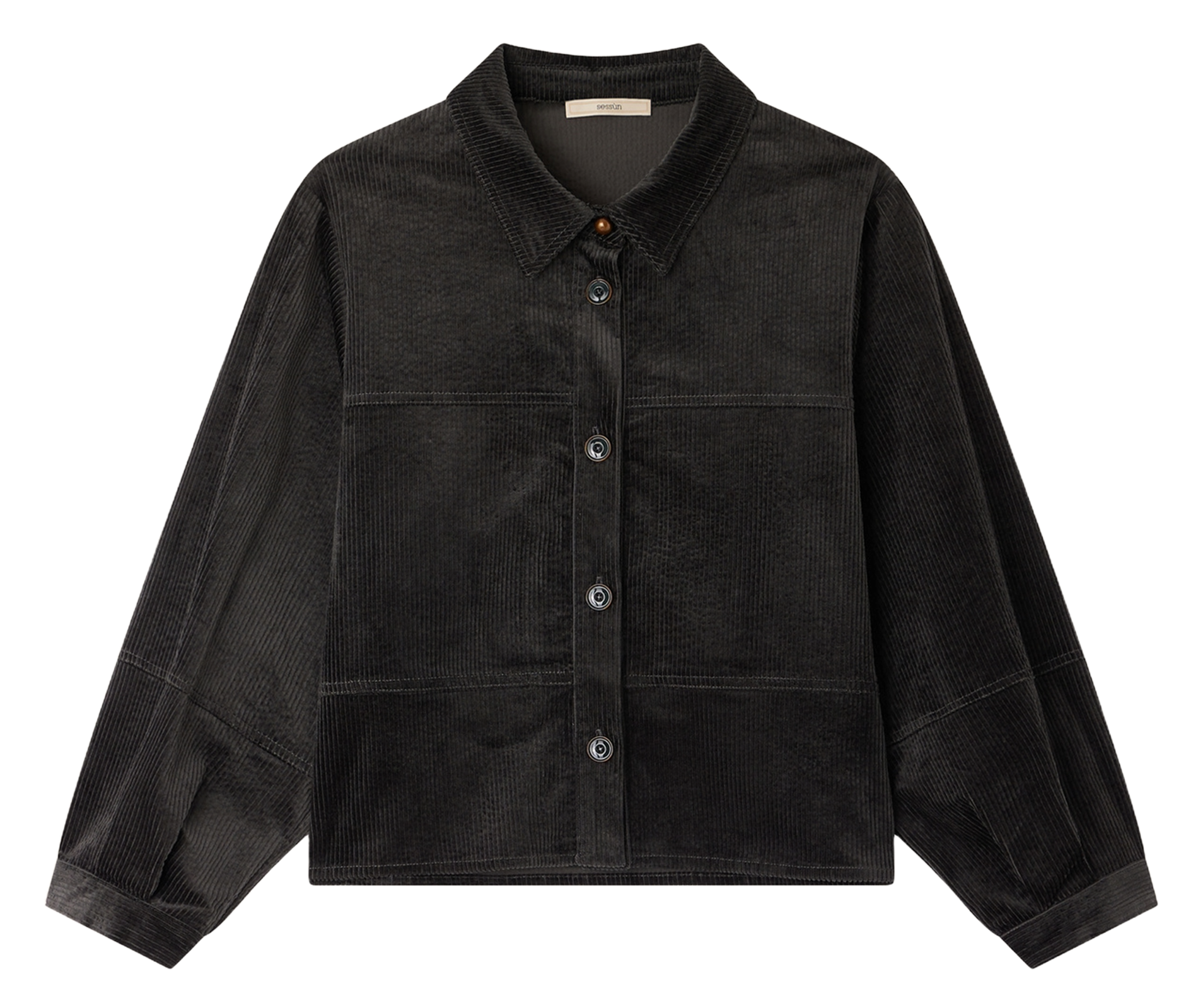 Surchemise ample courte en coton mélangé SESSUN Bleu