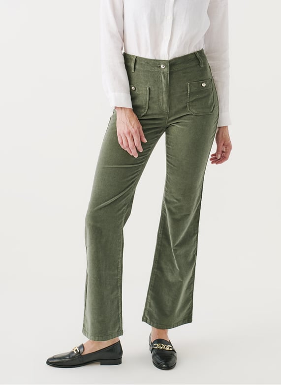 Pantalón Mujer Caroll – Corte Slim 7/8, Algodón Stretch, 5 Bolsillos, Cinturón Con Trabillas, Entrepierna 75 Cm