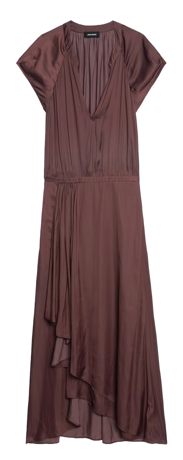 Robe midi col tunisien en satin  ZADIG&VOLTAIRE Violet